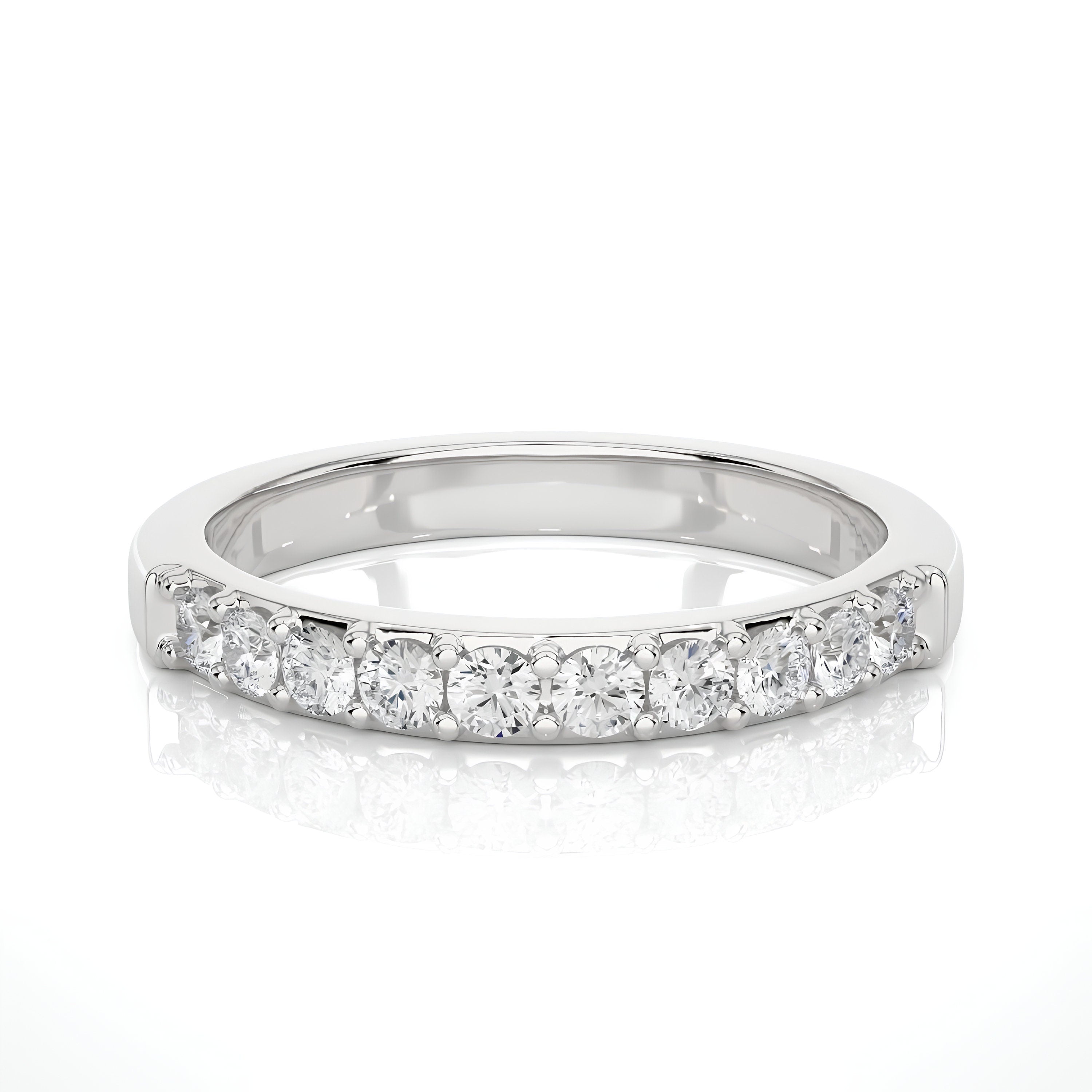 2.50MM Round Cut VS/SI Lab-Grown Diamond Band – Minimalist Full Eternity Wedding Band | 14K Gold, Stackable, Matching, Anniversary Gift for Her