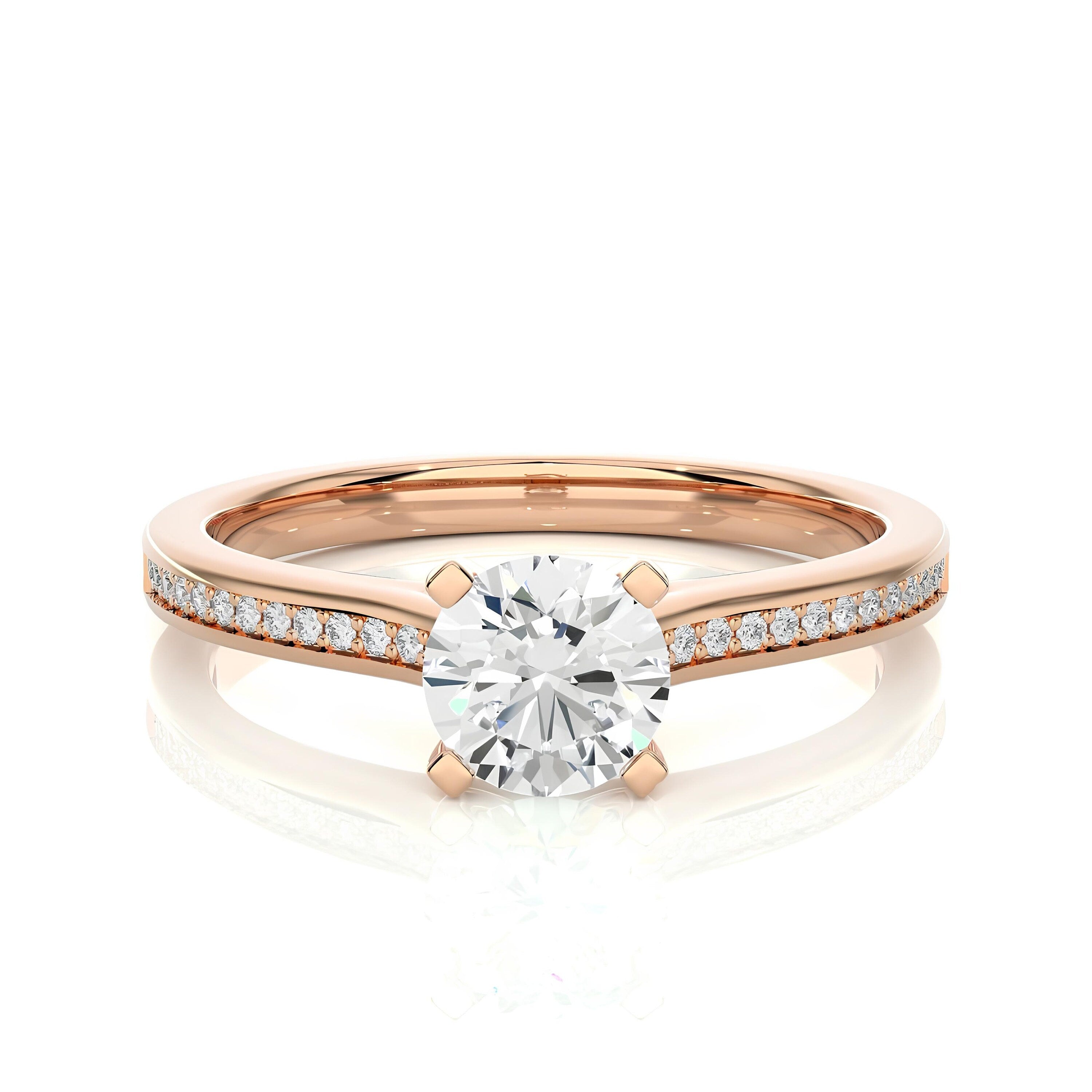 1.00 Ct IGI Certified EF VS/SI Lab-Grown Diamond Solitaire Engagement Ring – Set in 14K Gold or Platinum – Elegant Wedding & Anniversary Gift