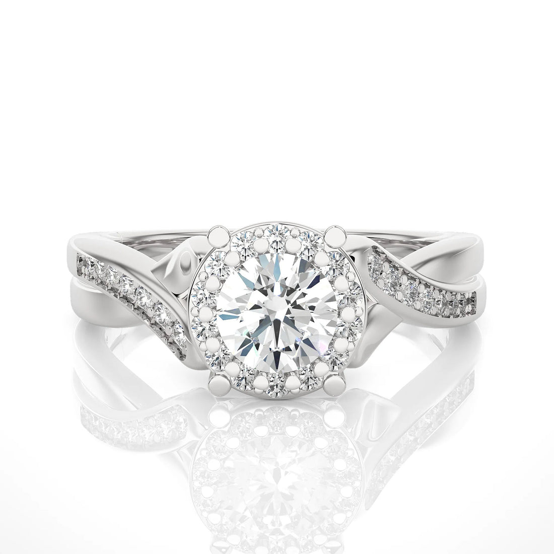 IGI Certified 1.00 Ct EF VS/SI Lab-Grown Diamond Infinity Engagement Ring 14K Real Gold