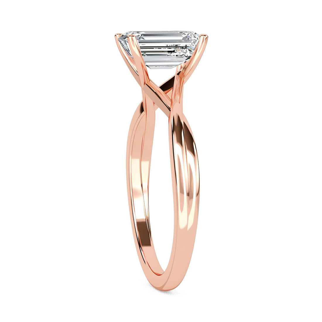 1.00 Ct Emerald Cut Lab-Grown Diamond Solitaire Engagement Ring EF VS/SI Certified Diamond in 14K Gold or Platinum
