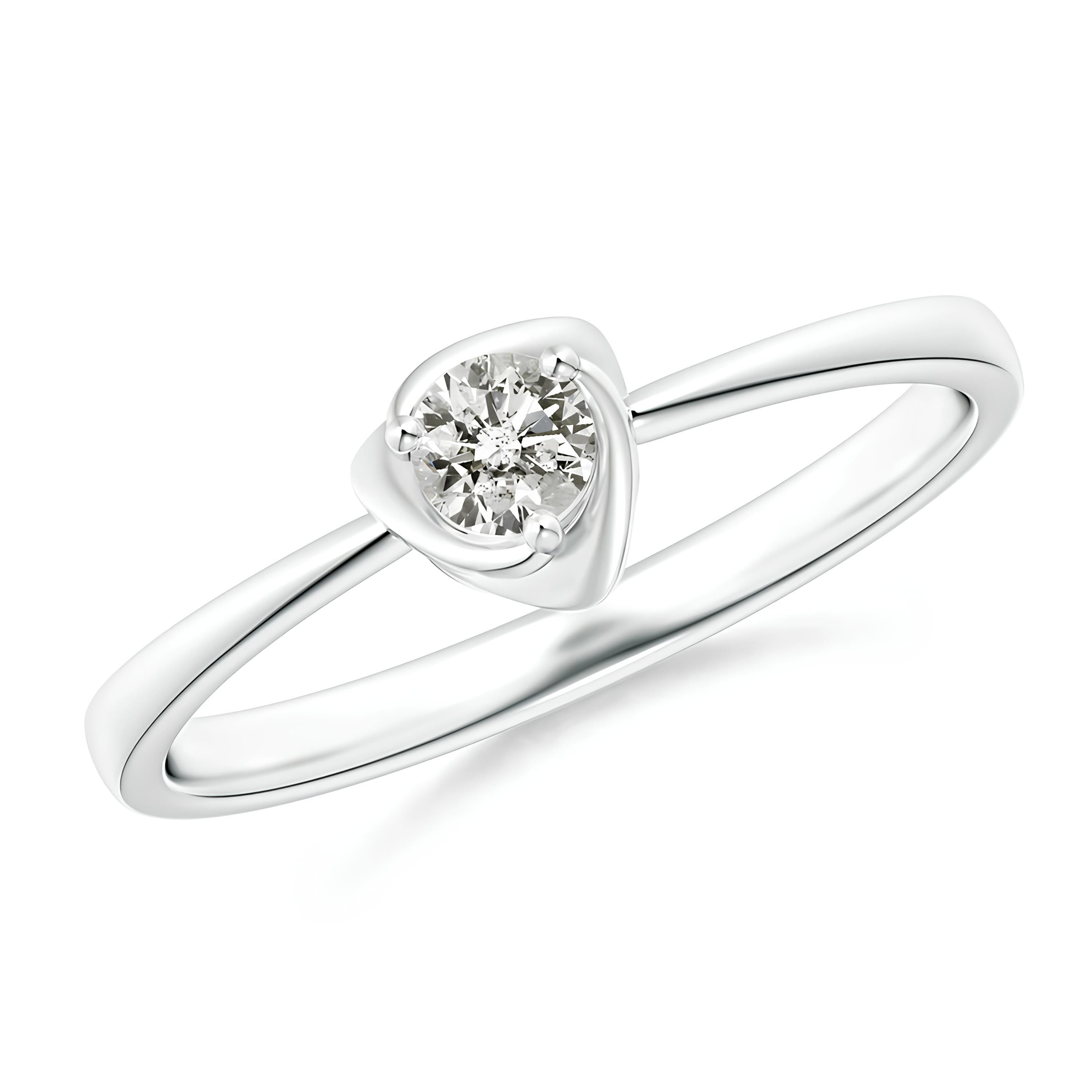Infinity Shank Round Diamond Ring EF VS/SI Lab-Created Diamond Engagement Ring & Wedding Band in 14K Solid Gold