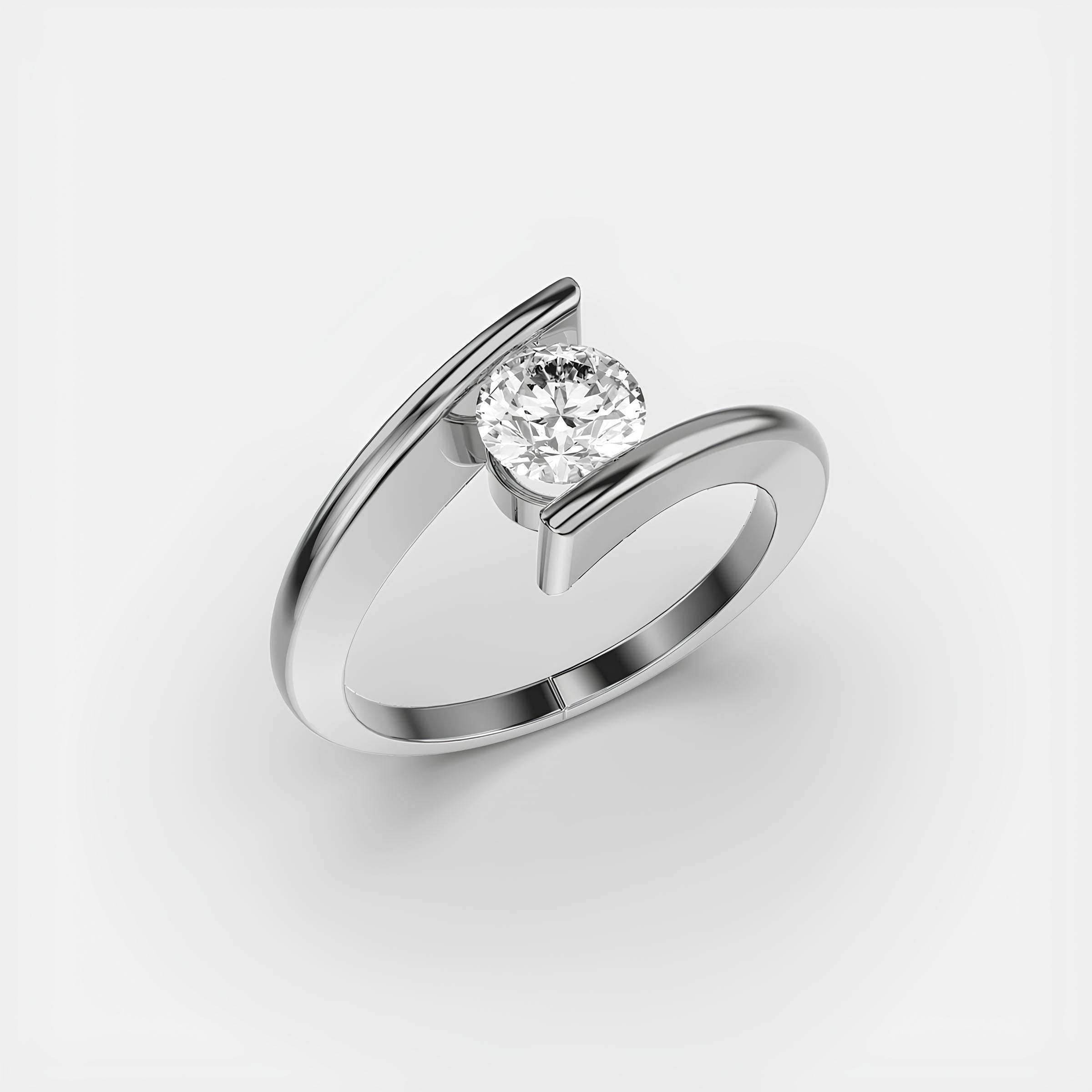 Solitaire Round Diamond Ring – EF VS/SI Lab-Created Diamond Wedding Band | Delicate 14K Solid Yellow Gold Ring