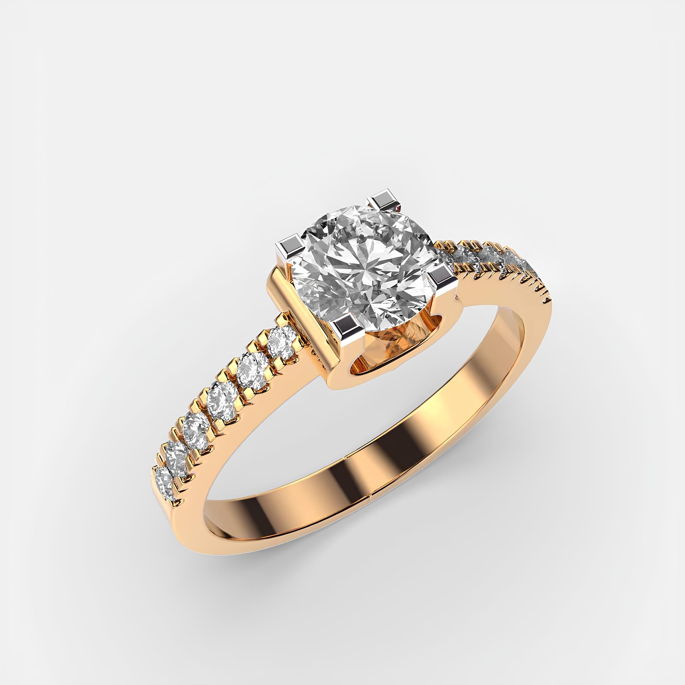 Lab-Grown Diamond Ring – EF VS/SI Lab-Created Diamonds in 14K Solid Gold | Women's Half Eternity Wedding Band or Engagement Ring