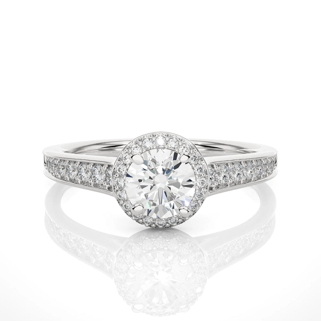 1.00 CT IGI Certified Lab Grown Diamond Double Halo Engagement Ring / EF VS/SI Diamond / 14K Solid Gold Wedding & Anniversary Ring