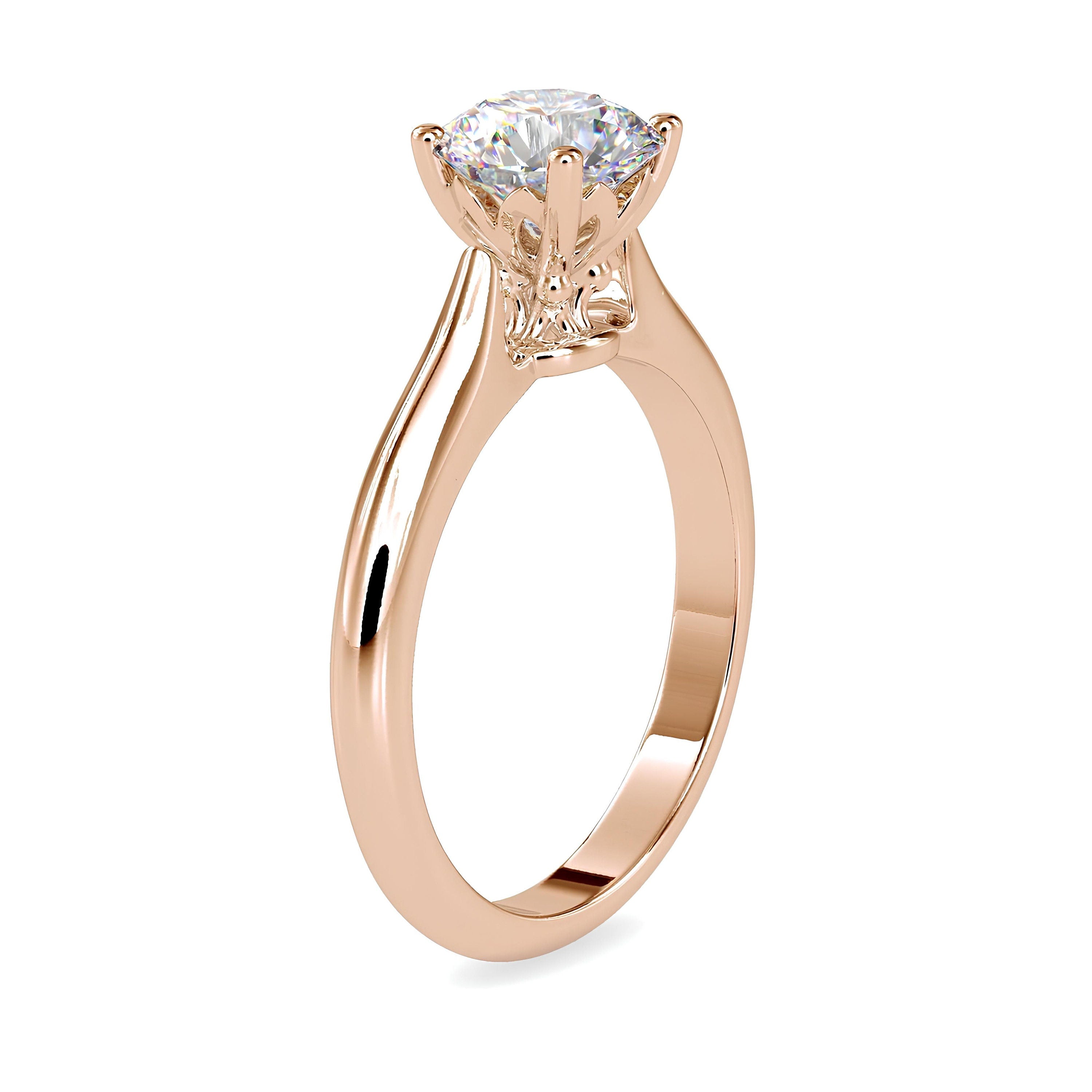 IGI Certified 1.00 Ct Lab-Grown Diamond Solitaire Engagement Ring – EF VS/SI Diamond in 14K Solid Gold – Ideal Wedding or Anniversary Gift