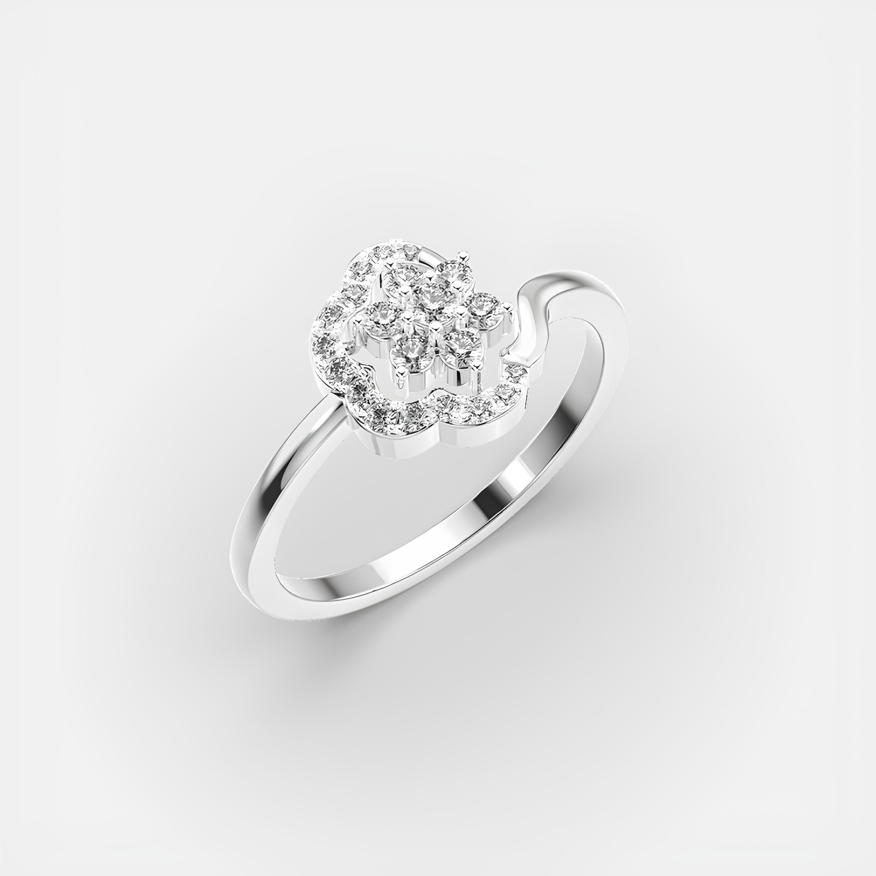 Delicate Diamond Ring Lab Created Diamond Wedding Band Woman's Half Eternity Wedding Ring in 14K Solid Yellow Gold