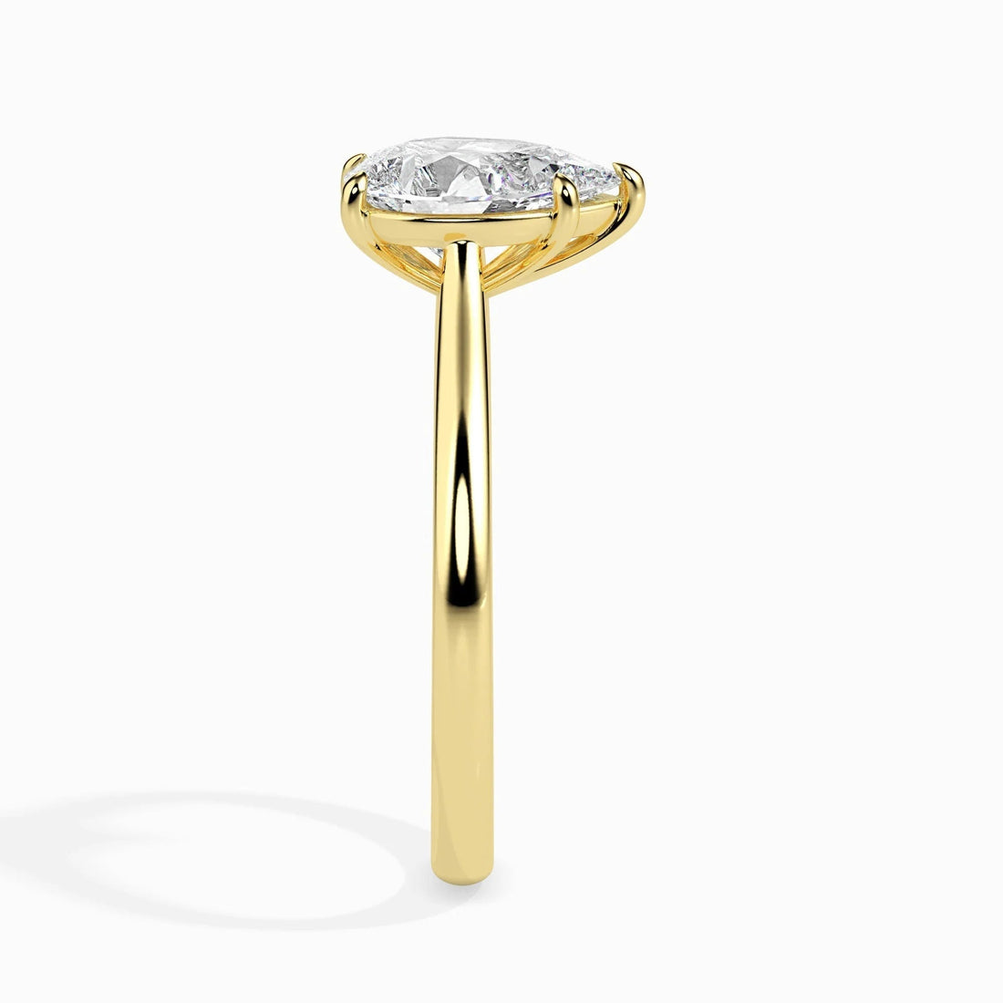Certified 0.50 Ct Pear-Cut Lab-Grown Diamond Solitaire Engagement Ring – Conflict-Free VS/SI Diamond Set in 14K Real Gold