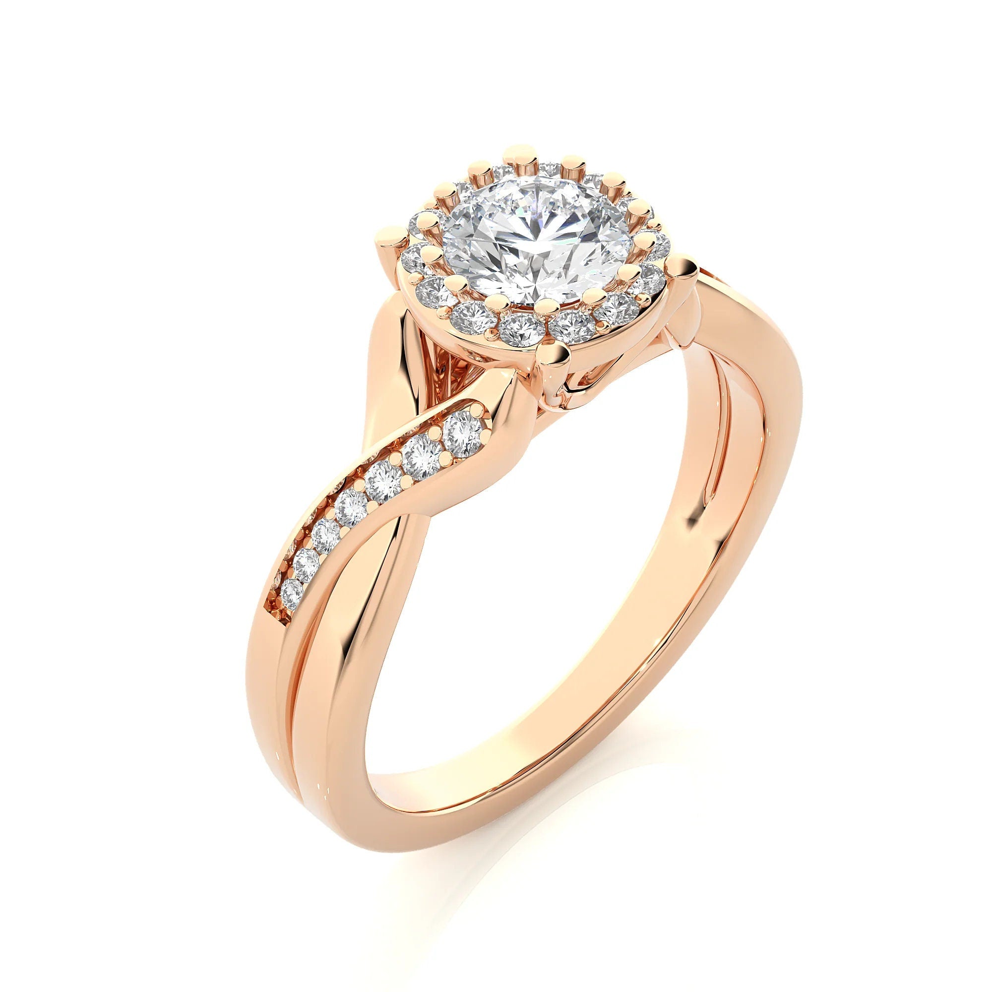 IGI Certified 1.00 Ct EF VS/SI Lab-Grown Diamond Infinity Engagement Ring 14K Real Gold