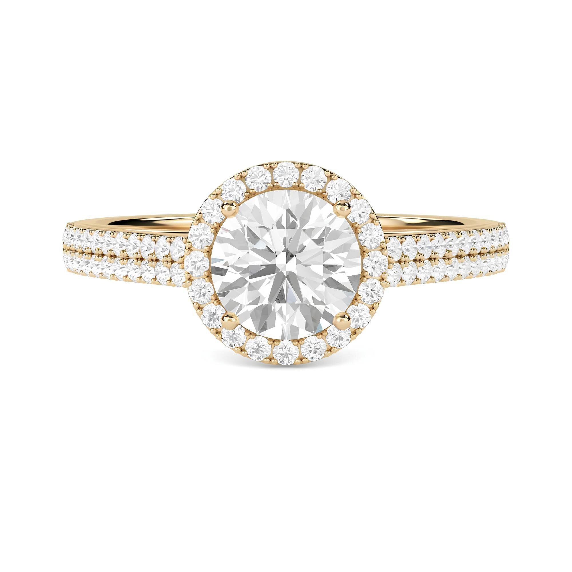 Blissful Bloom 1.00 CT Round Lab-Grown Diamond Ring for Women – EF VS/SI Certified Engagement or Wedding Band