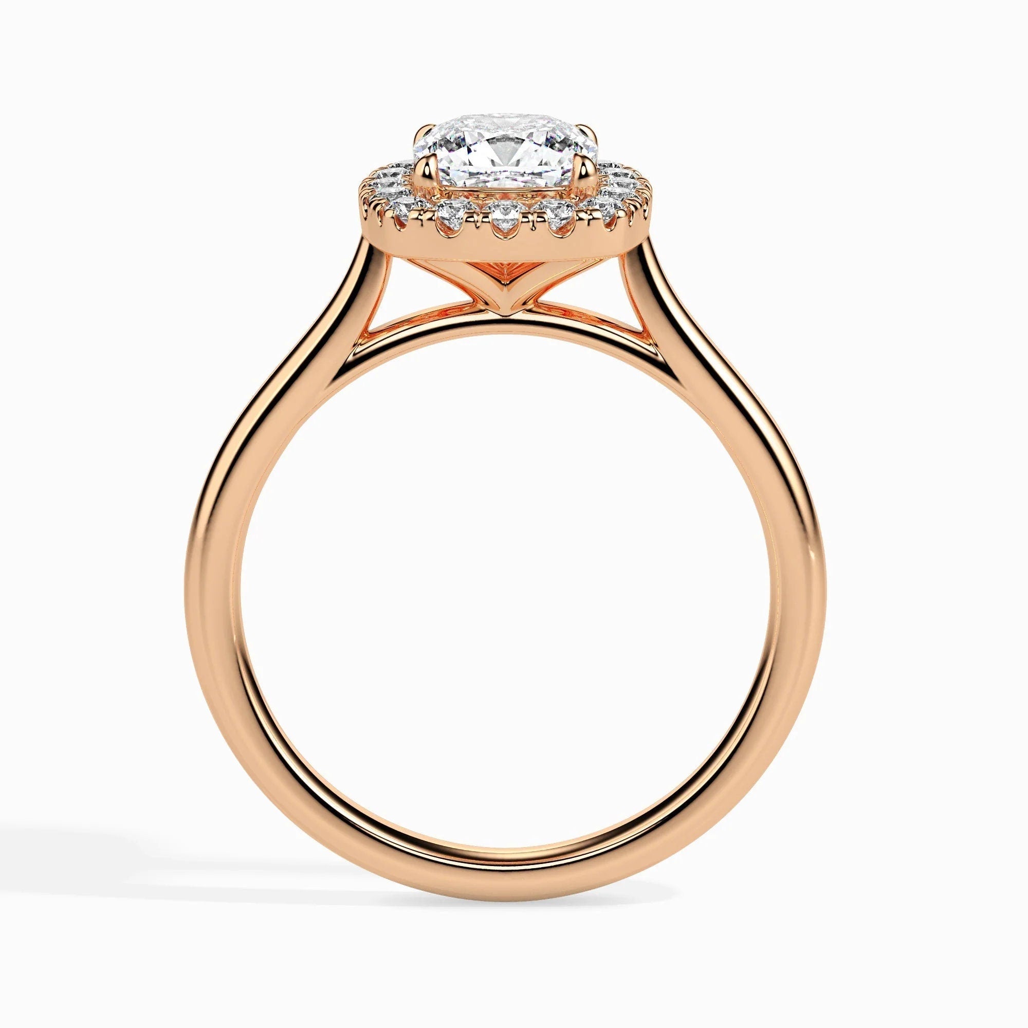 IGI Certified 0.50 Ct EF VS/SI Lab-Grown Cushion Diamond Halo Engagement Ring – 14K Solid Gold – Conflict-Free & Ethically Sourced
