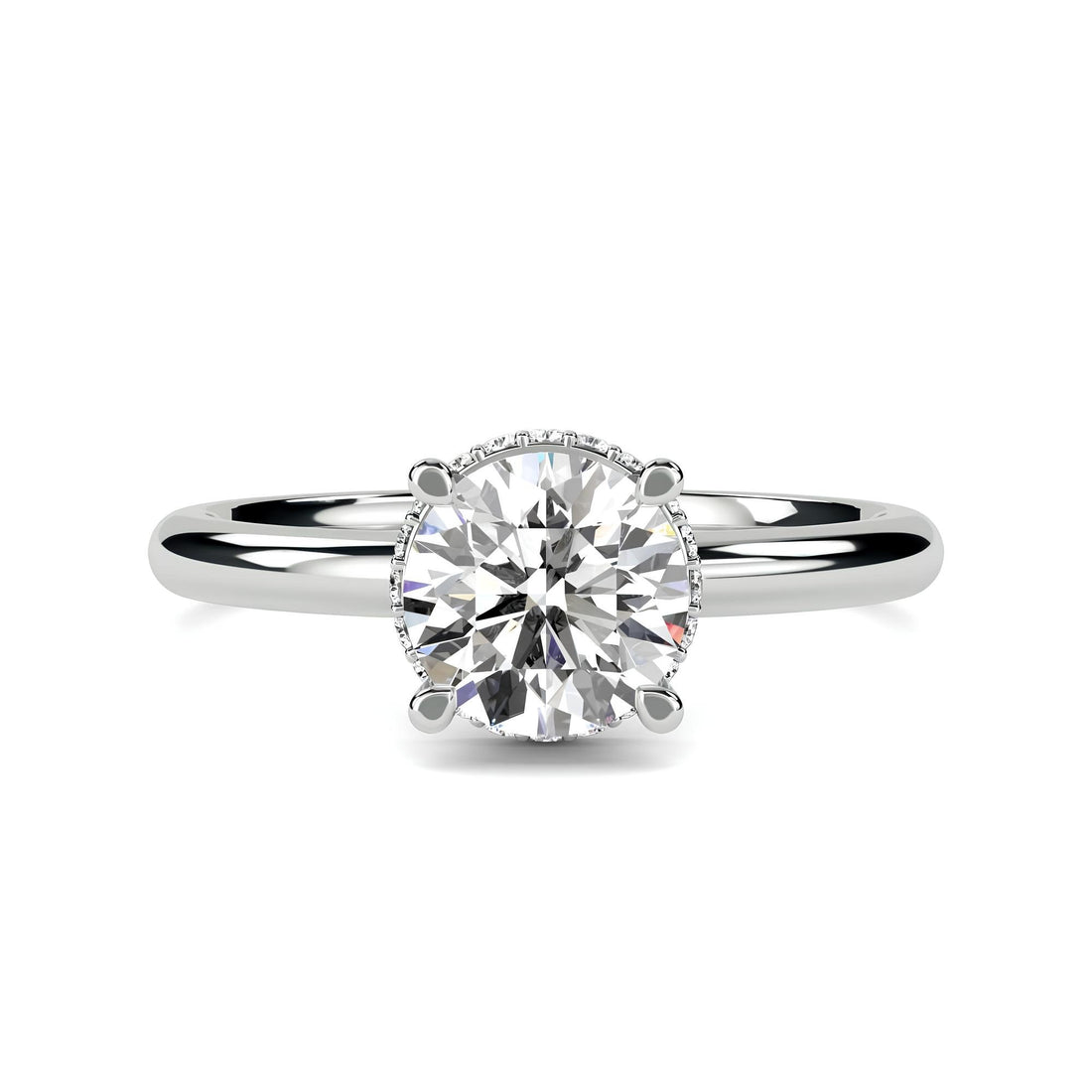 Vintage-inspired Hidden Halo 1.50 Carat Lab Grown Diamond Engagement Ring/ Wedding Band in Solid Gold - Perfect for Promises and Forever
