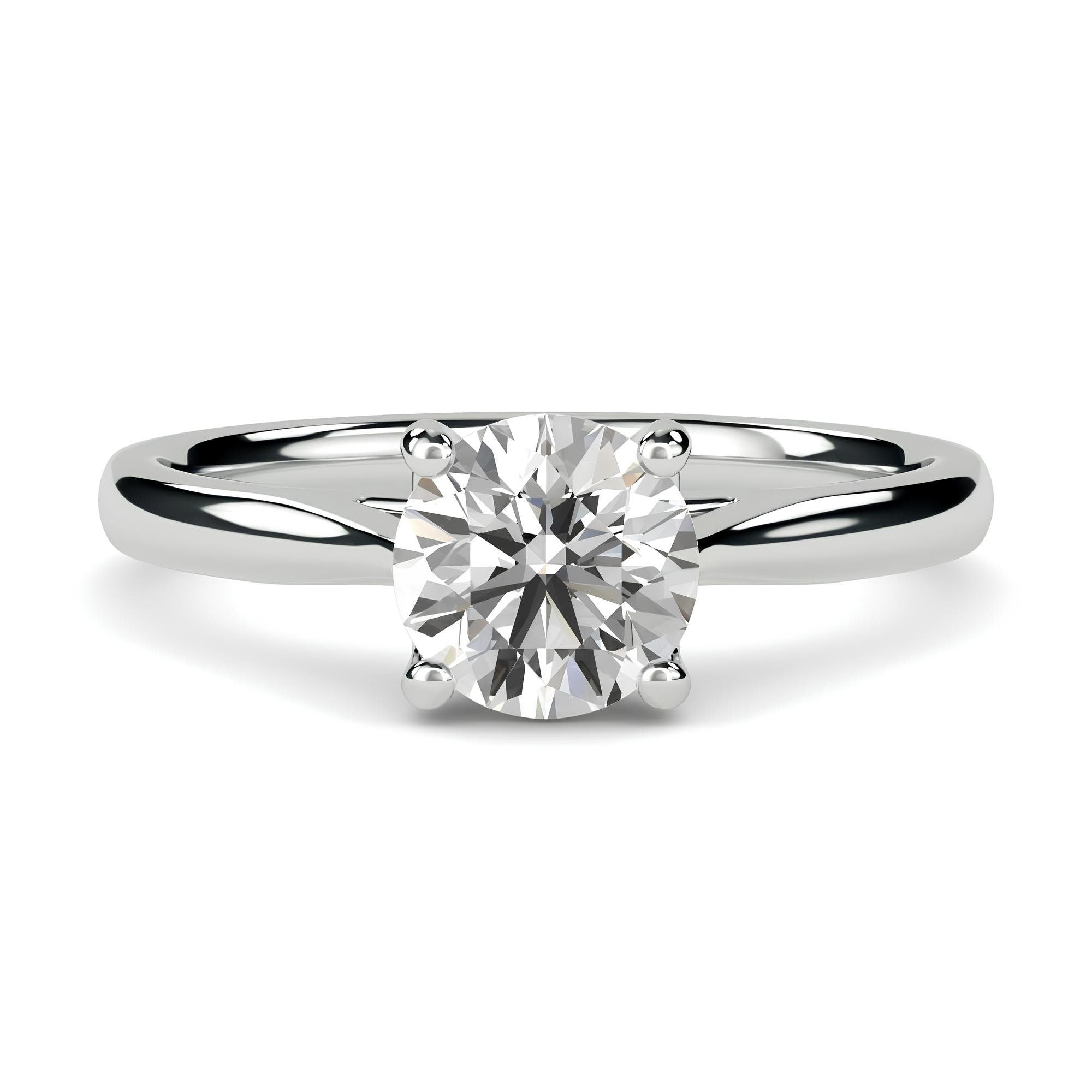 Round Cut Lab-Grown EF VS/SI Diamond Solitaire Engagement Ring – IGI Certified, Conflict-Free Diamond in 14K Solid Gold | Wedding or Valentine’s Gift