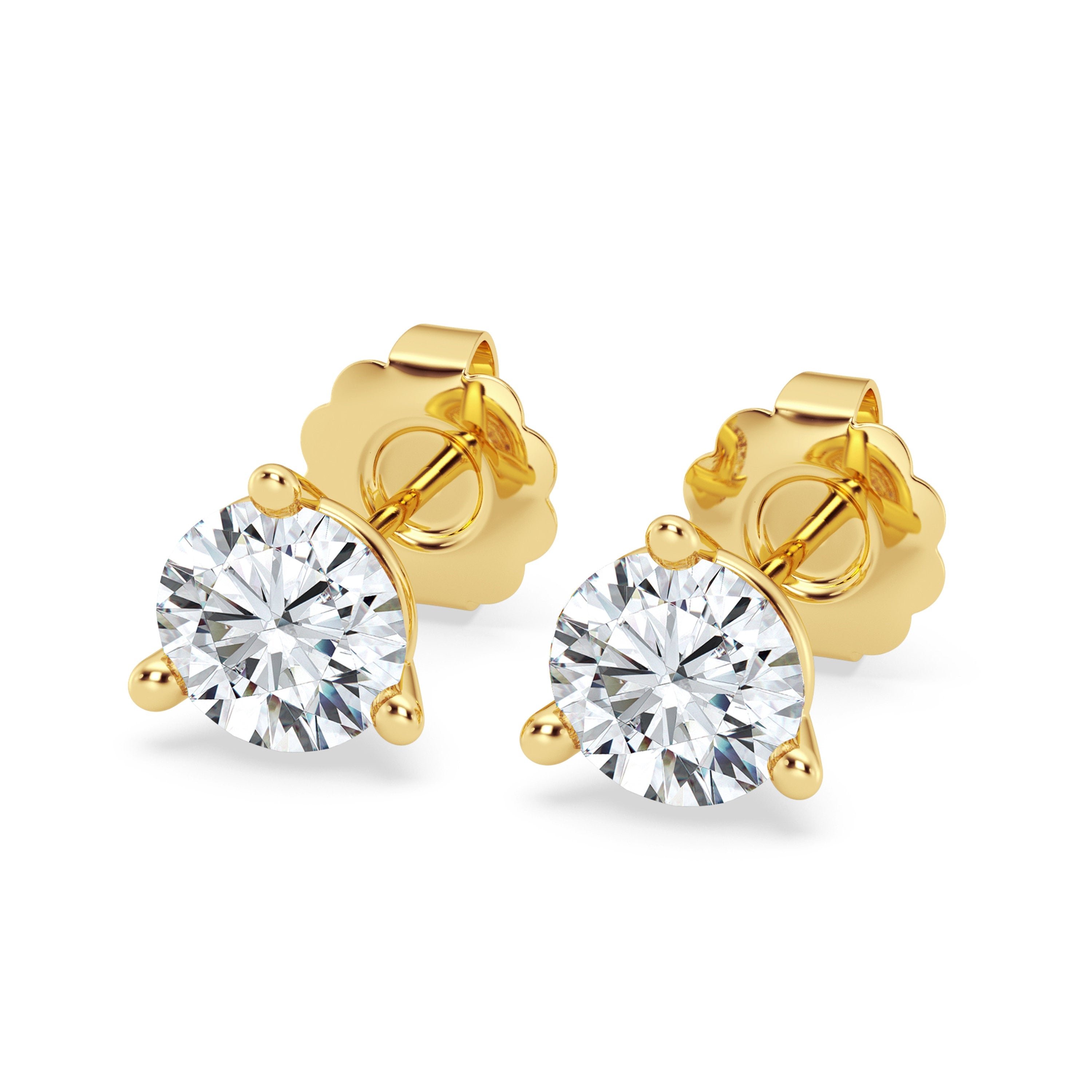 0.25 - 4.00 Carat Round EF VS/SI Lab Grown Diamond Martini Stud Earrings Elegant 14K Gold