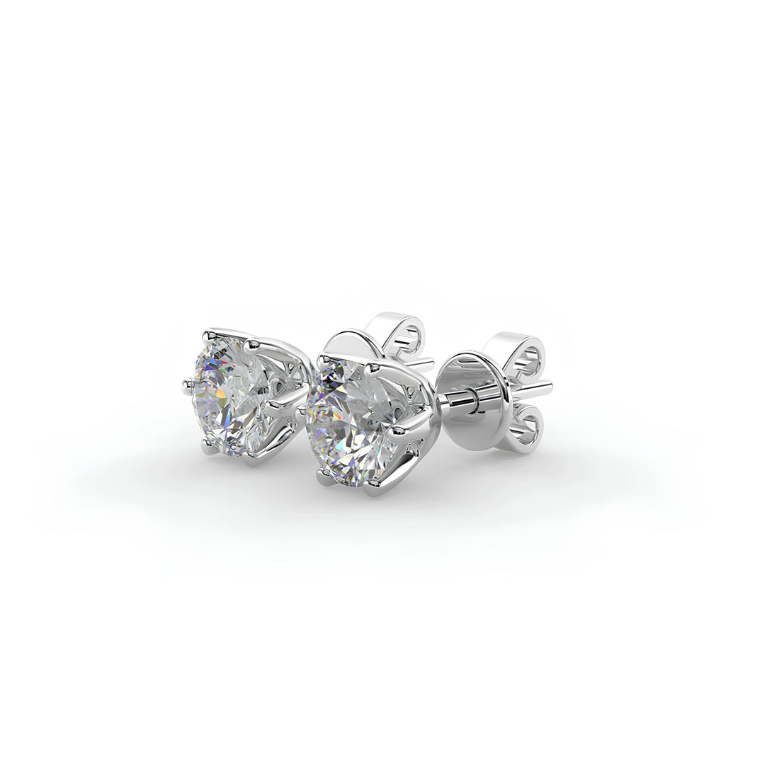 Dazzling Lab Grown Diamond Stud Earrings -Sparkling 6 Prong Round Cut Design,Perfect for Wedding, Engagement,Birthday, and Anniversary Gifts