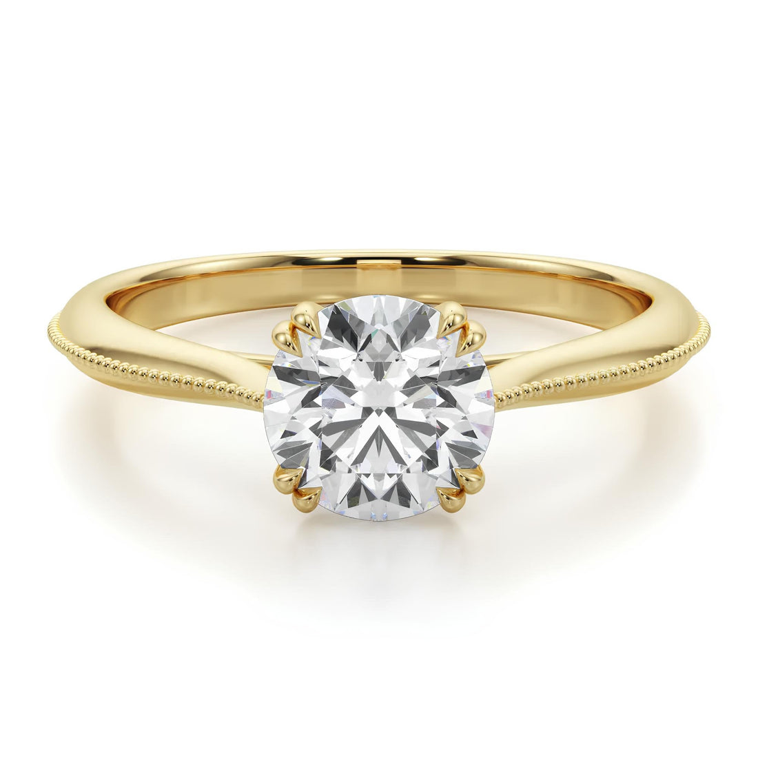 Polly Vintage Ring IGI Certified 0.25 - 2.00 Ct Lab Grown Diamond Solitaire Engagement Ring / 18k Real Gold Ring / Diamonds Wedding Rings