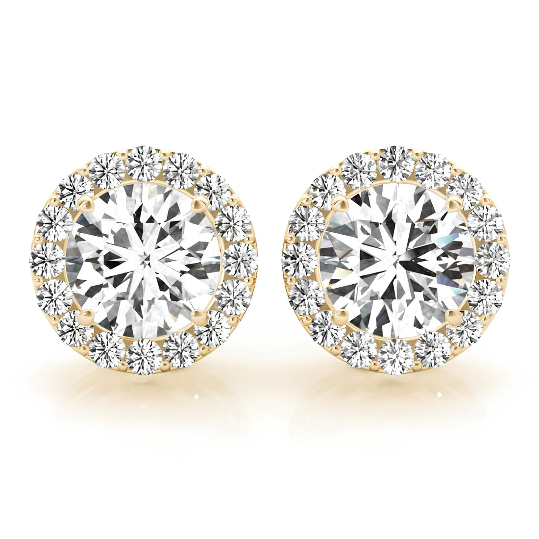 Halo Earrings In 0.25 - 4.00 Carat Round Cut Lab Grown Diamond, Round Diamond Studs, Stud Earrings for Women, Valentine, Anniversary Gifts