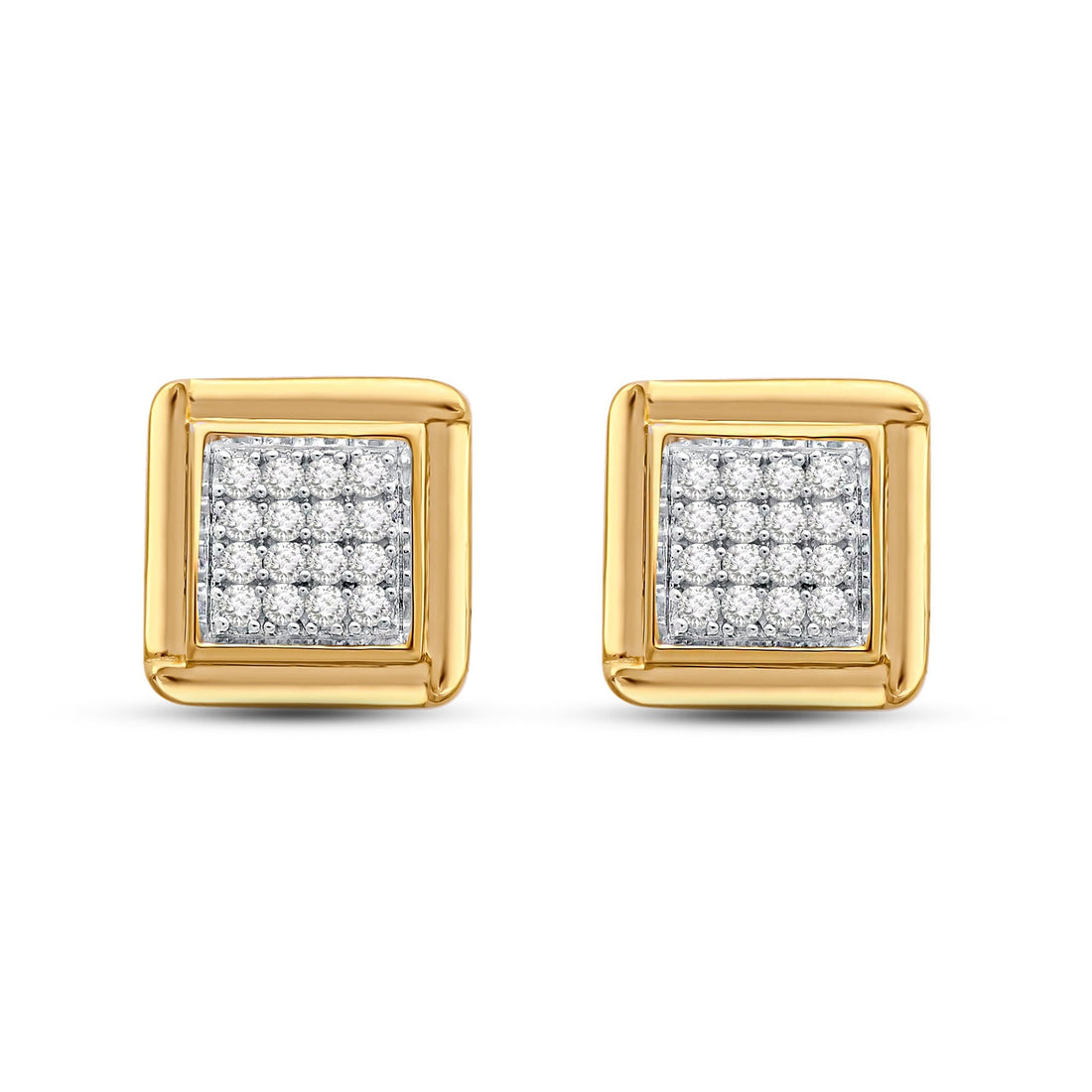 18K Solid Gold Earring / Real Lab Grown Round Diamond Micro Pave Stud Earrings / 0.50 Ctw GH Si Diamond Stud Earrings, For Christmas Gift