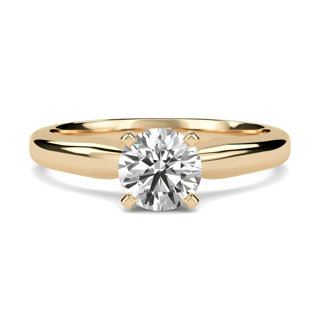 Solitaire Engagement Ring Round Cut Lab Grown GH/SI Diamond, Solid Gold Wedding Ring, Conflict Free IGI Certified Diamond, Valentine Gift