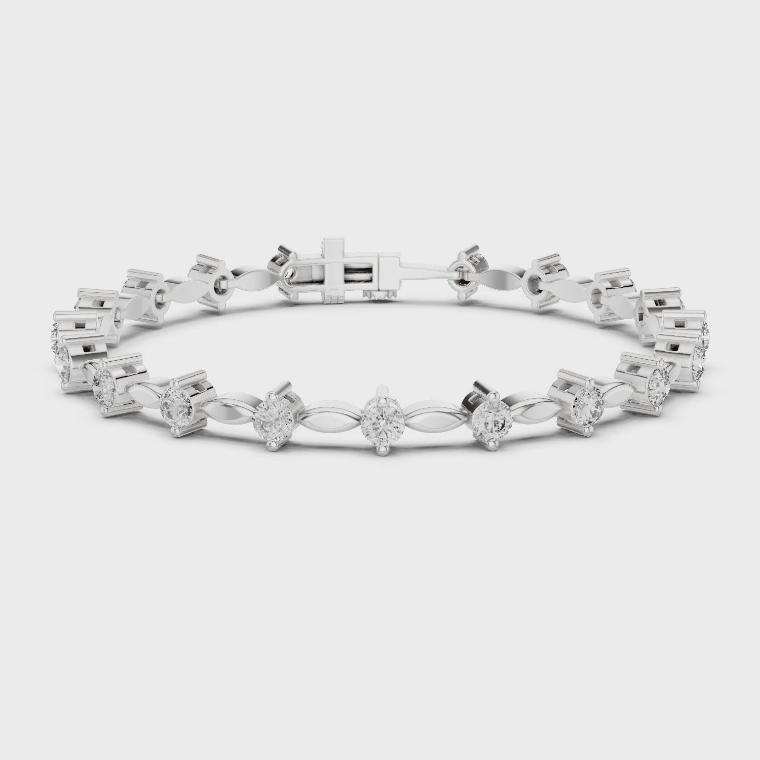 2.09 CT EF VS/SI Lab Grown Certified Round Cut Diamond Tennis Wedding Bracelet For Women's 14K Rose Gold