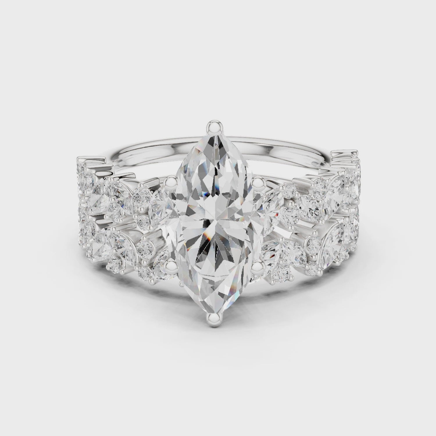 3.70 CT Bridal Set Ring – EF VS/SI Lab-Created Diamond in 14K Rose Gold | Women's Engagement or Wedding