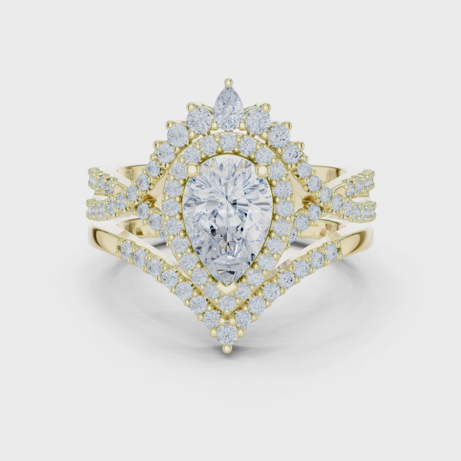 2.70CT Bridal Set Ring – EF VS/SI Lab-Created Diamond in 14K White Gold | Women's Engagement or Wedding