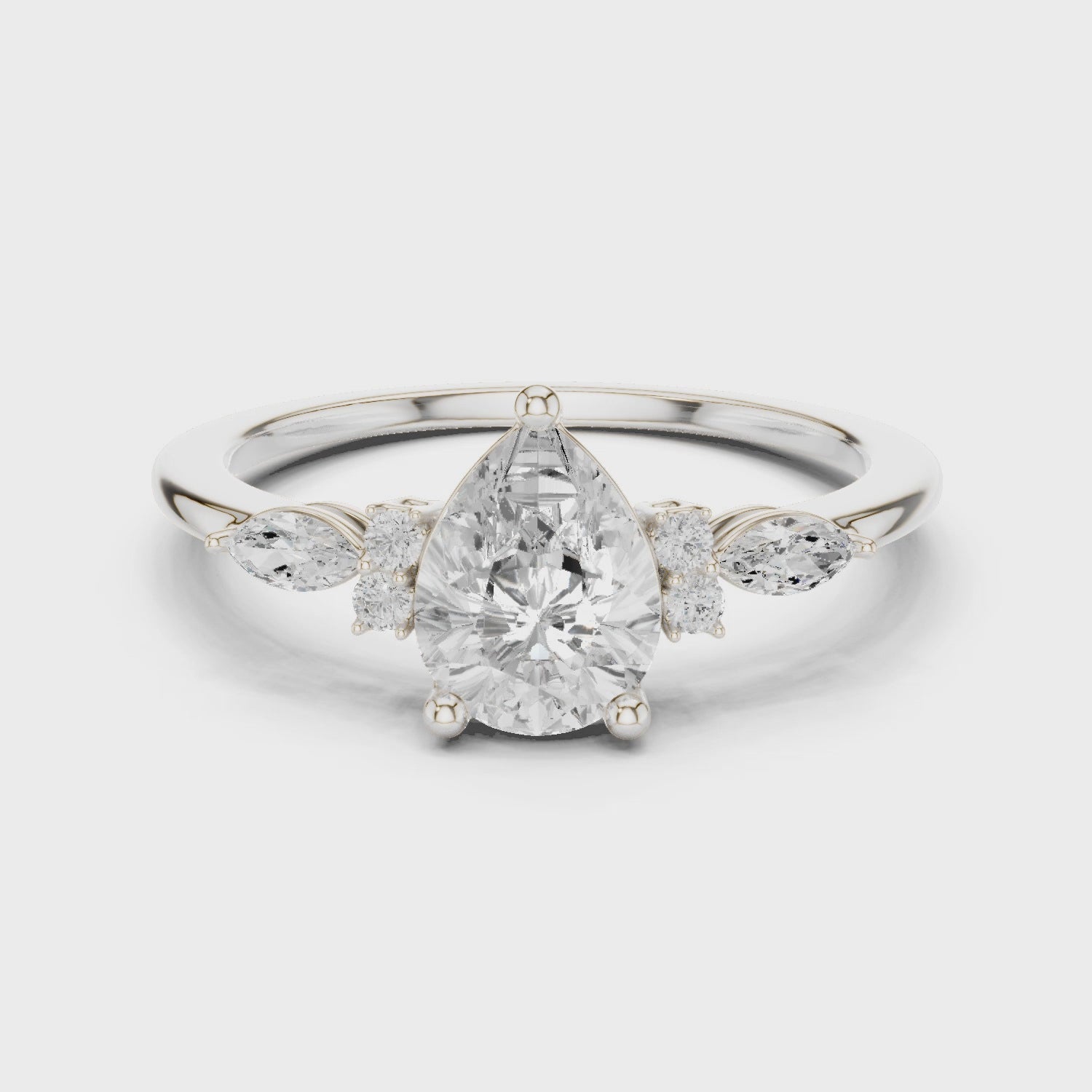 1.19 Carat Certified Lab-Grown Diamond Engagement Ring For Women's Prong Set 14K Gold Wedding Ring