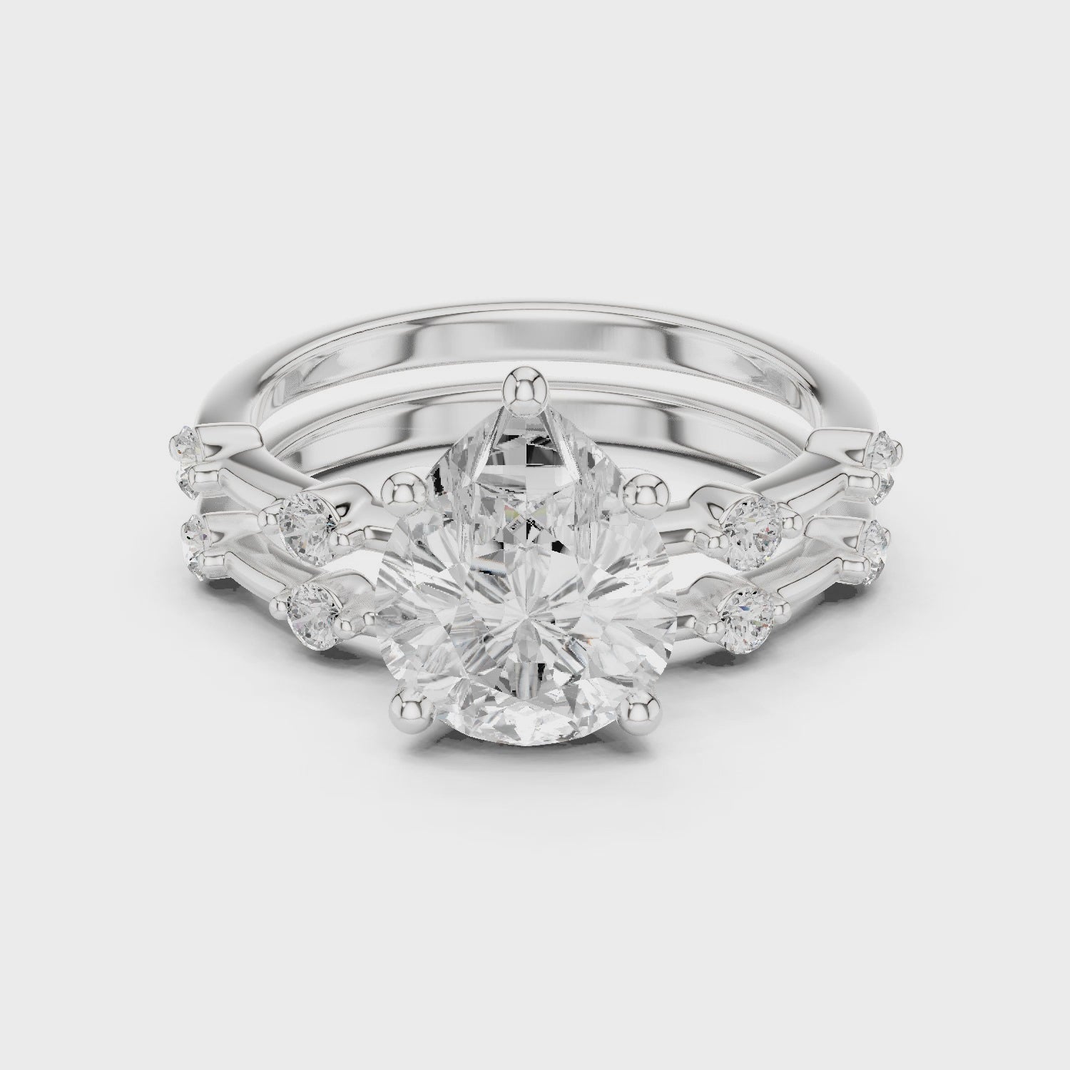 2.86 Carat Bridal Set Ring – EF VS/SI Lab-Created Diamond in 14K Yellow Gold | Women's Engagement or Wedding