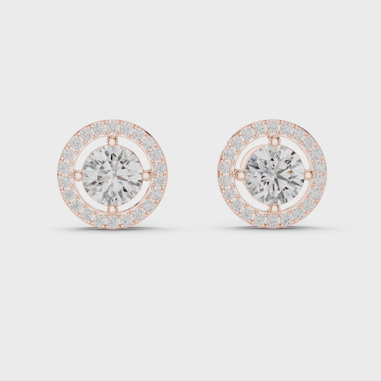 Round Cut Lab-Grown Diamond Stud Earrings 14K Gold Wedding Earrings for Women Birthday & Anniversary Gift