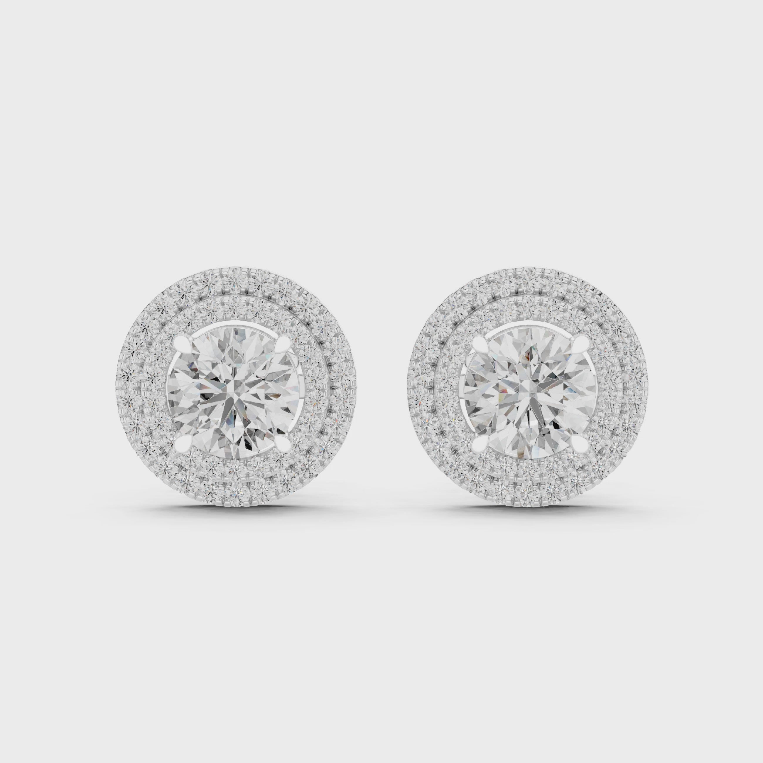 2.68CT Round Cut Lab-Grown Diamond Stud Earrings 14K Gold Wedding Earrings for Women Birthday & Anniversary Gift