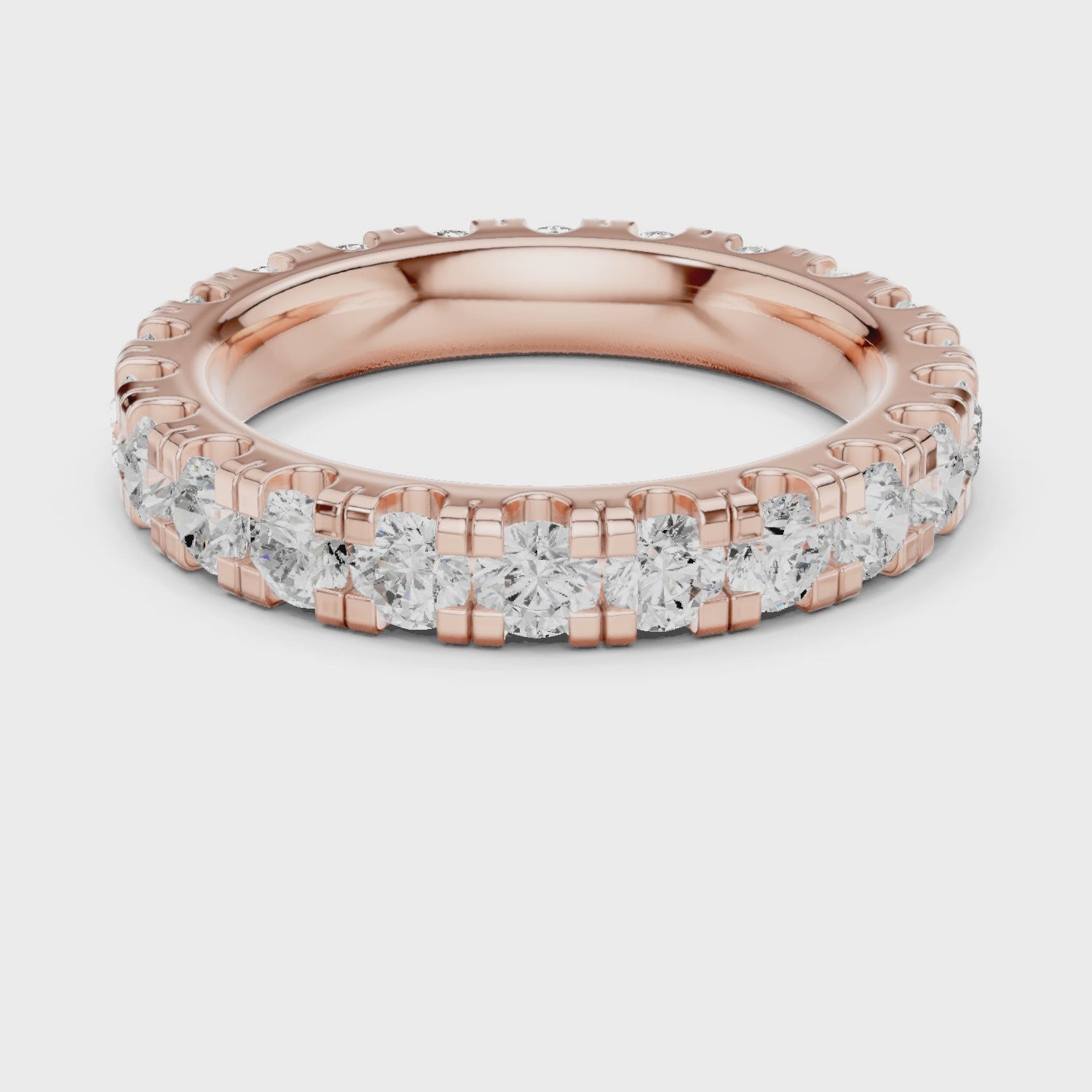 Lab-Grown 2.2CT Round Cut Diamond Wedding Band Ring For Women's 14K Gold