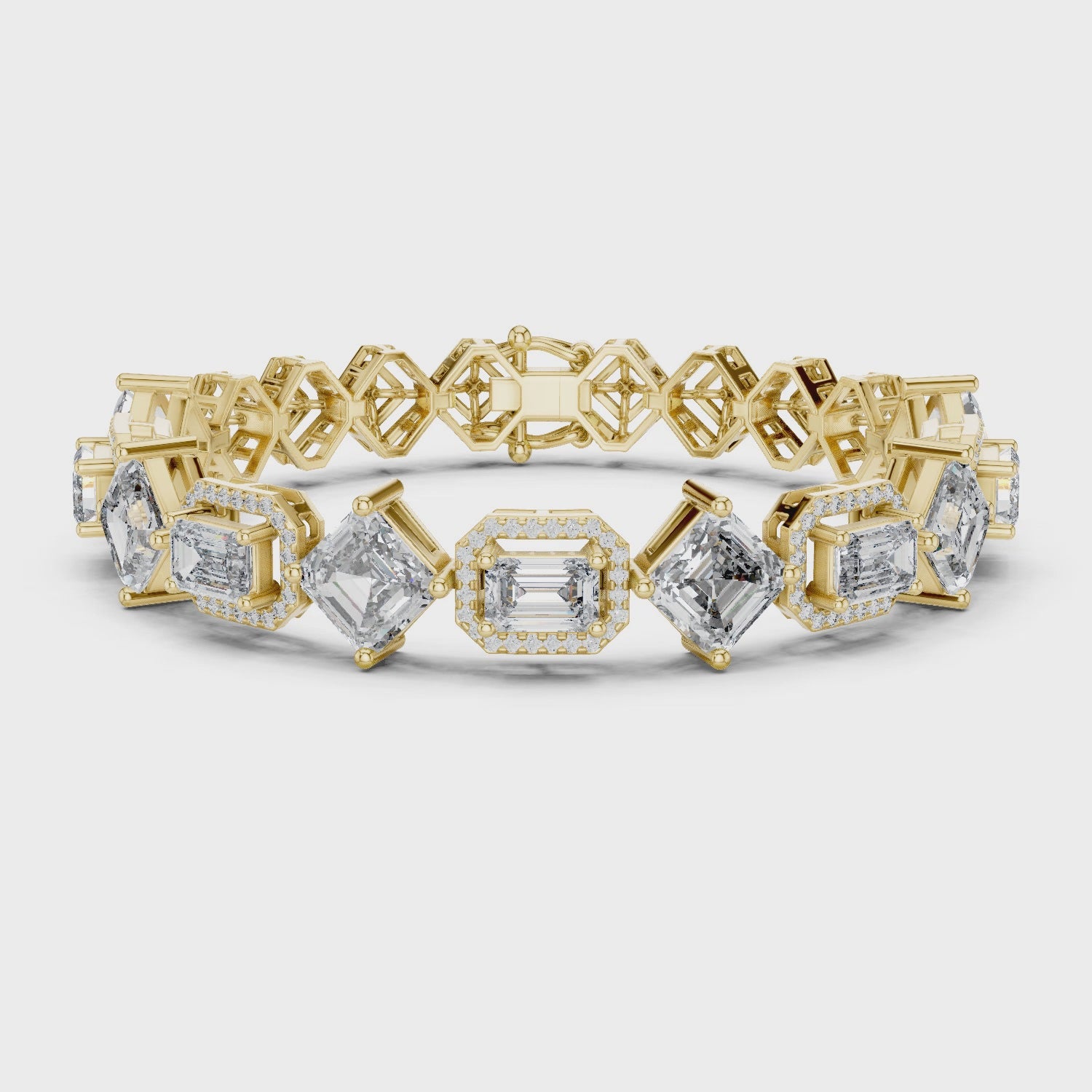 12.04 CT EF VS/SI Lab Grown Certified Diamond Tennis Wedding Bracelet For Women's 14K Yellow Gold