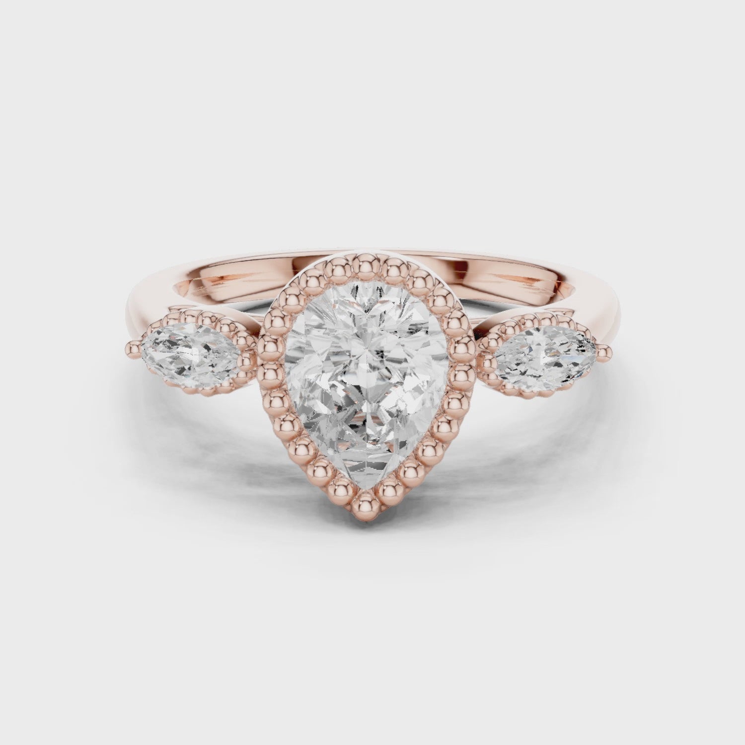 Lab Diamond Wedding Band, Pear Brilliant EF/VS Matching Band with Engagement Ring, Stacking Band Gift 14K Gold