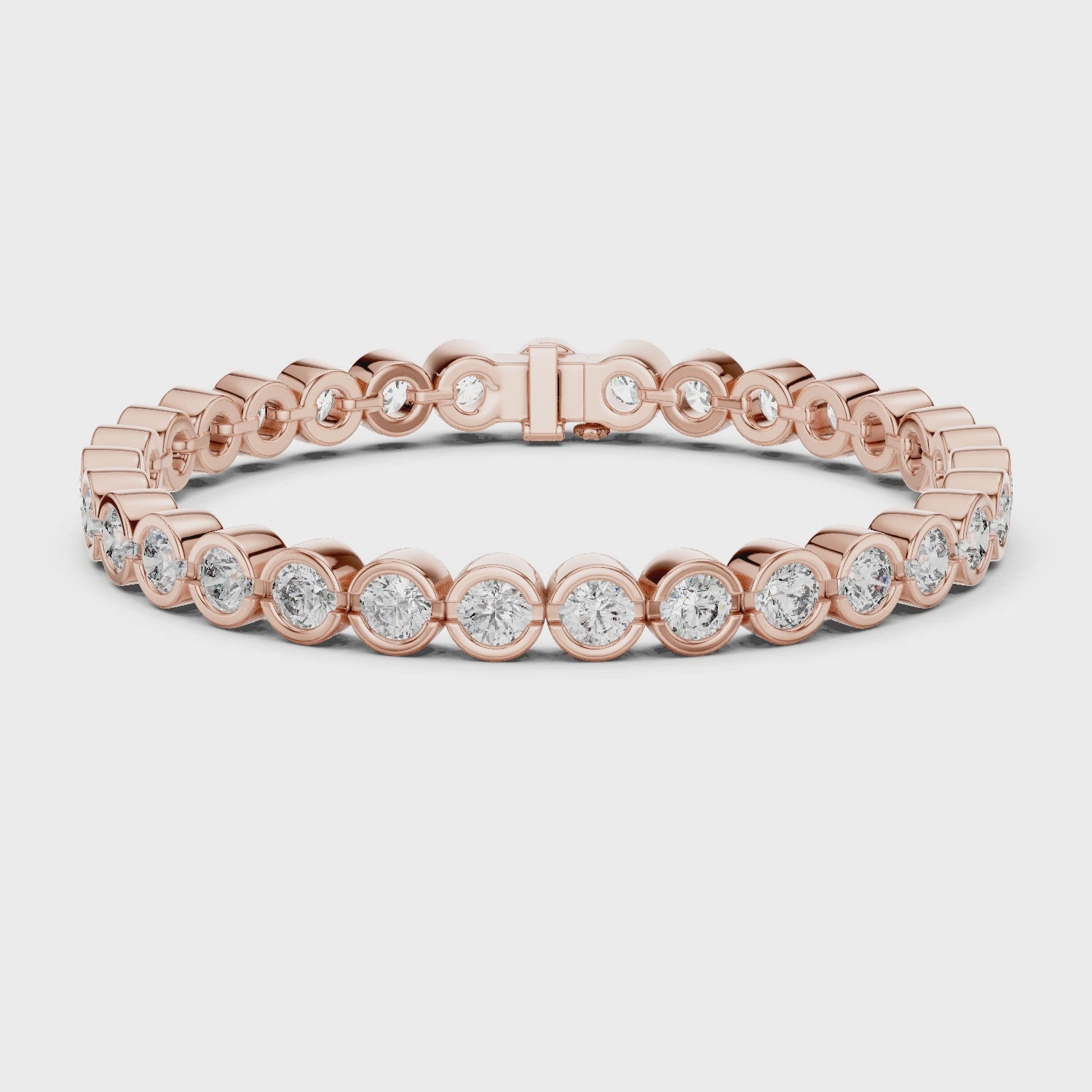 9.3 CT EF VS/SI Lab Grown Certified Round Cut Diamond Tennis Wedding Bracelet For Women's 14K Rose Gold
