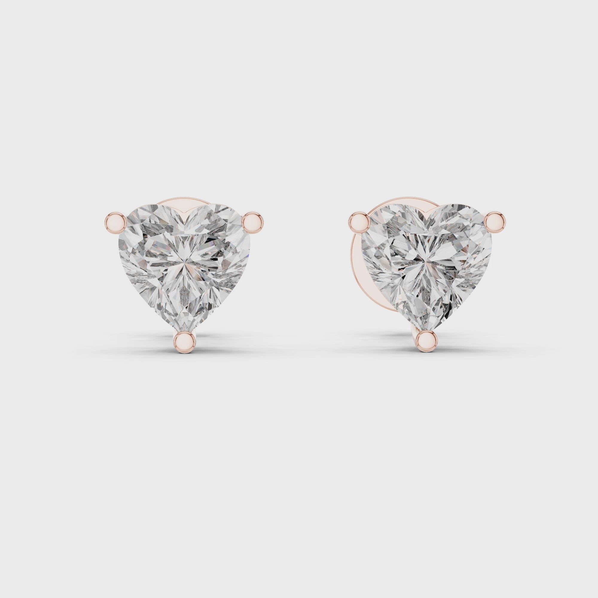 1.5CT Heart Cut Lab-Grown Diamond Stud Earrings 14K Gold Wedding Earrings for Women Birthday & Anniversary Gift