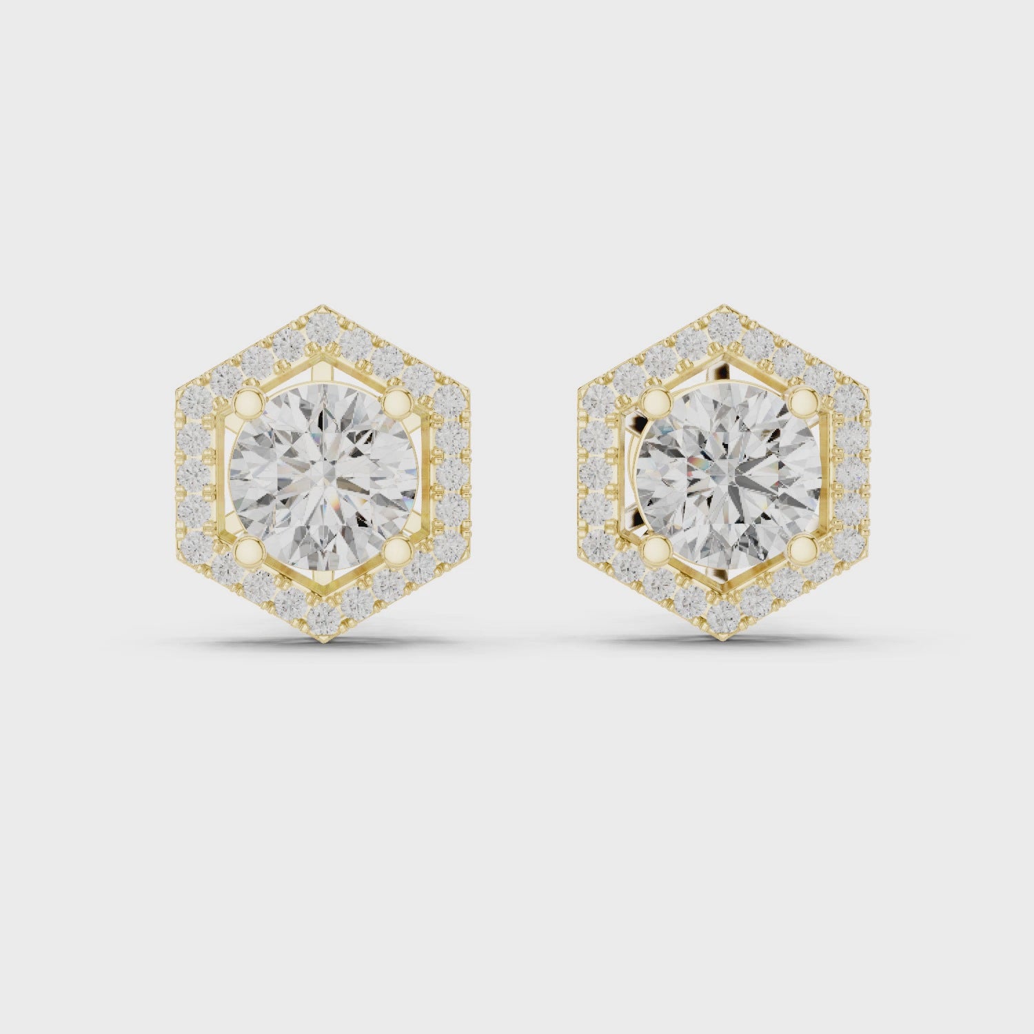 2.98 CT Round Cut Lab-Grown Diamond Stud Earrings 14K Gold Wedding Earrings for Women Birthday & Anniversary Gift
