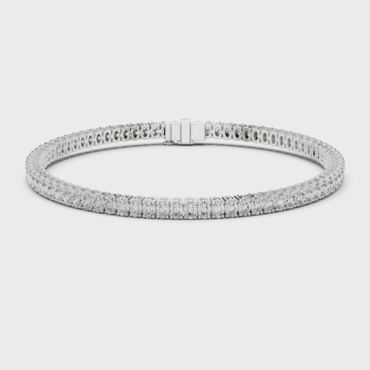 11.85 CT EF VS/SI Lab Grown Oval Cut Diamond Tennis Wedding Bracelet For Women's 14K Yellow Gold