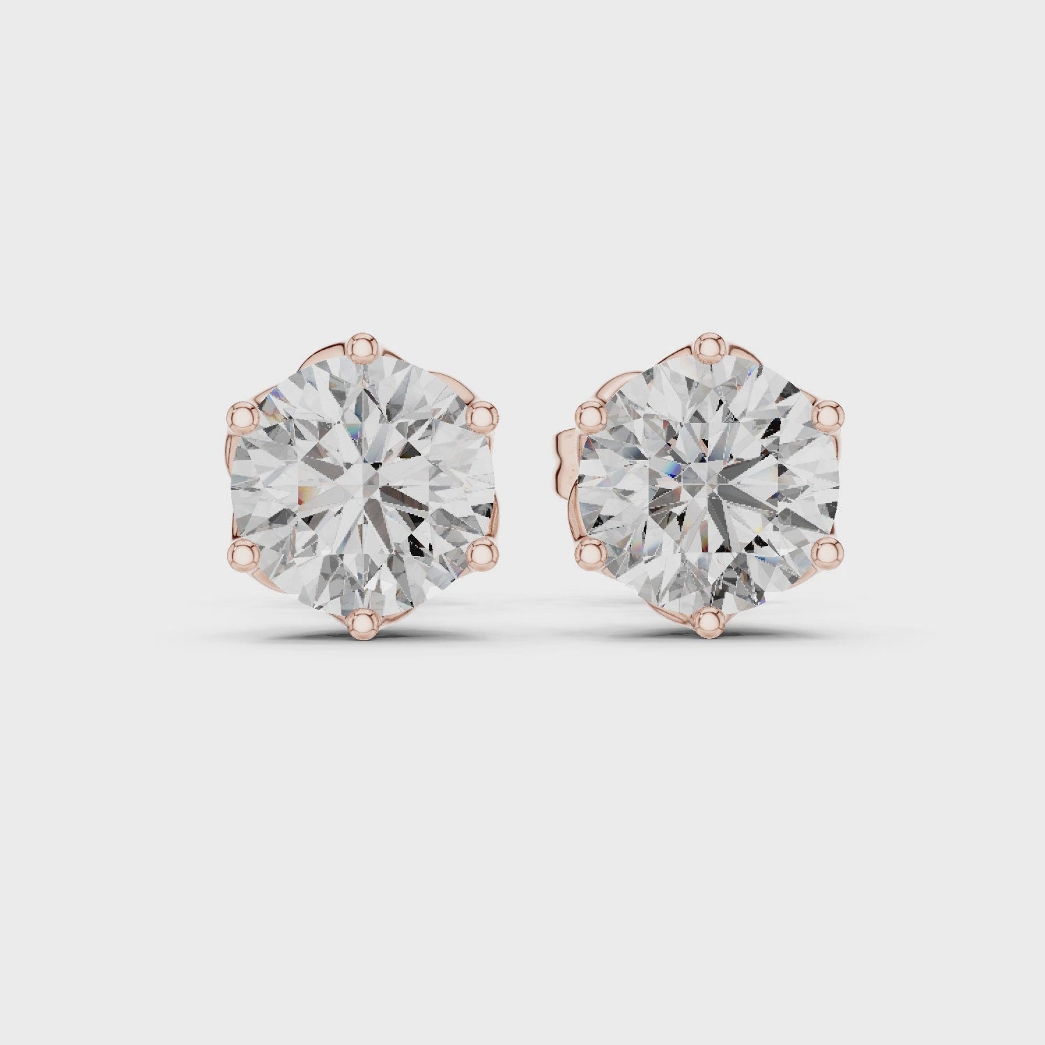 0.25–4.00 TCW Round Cut Lab-Grown Diamond Stud Earrings 14K Gold Wedding Earrings for Women Birthday & Anniversary Gift
