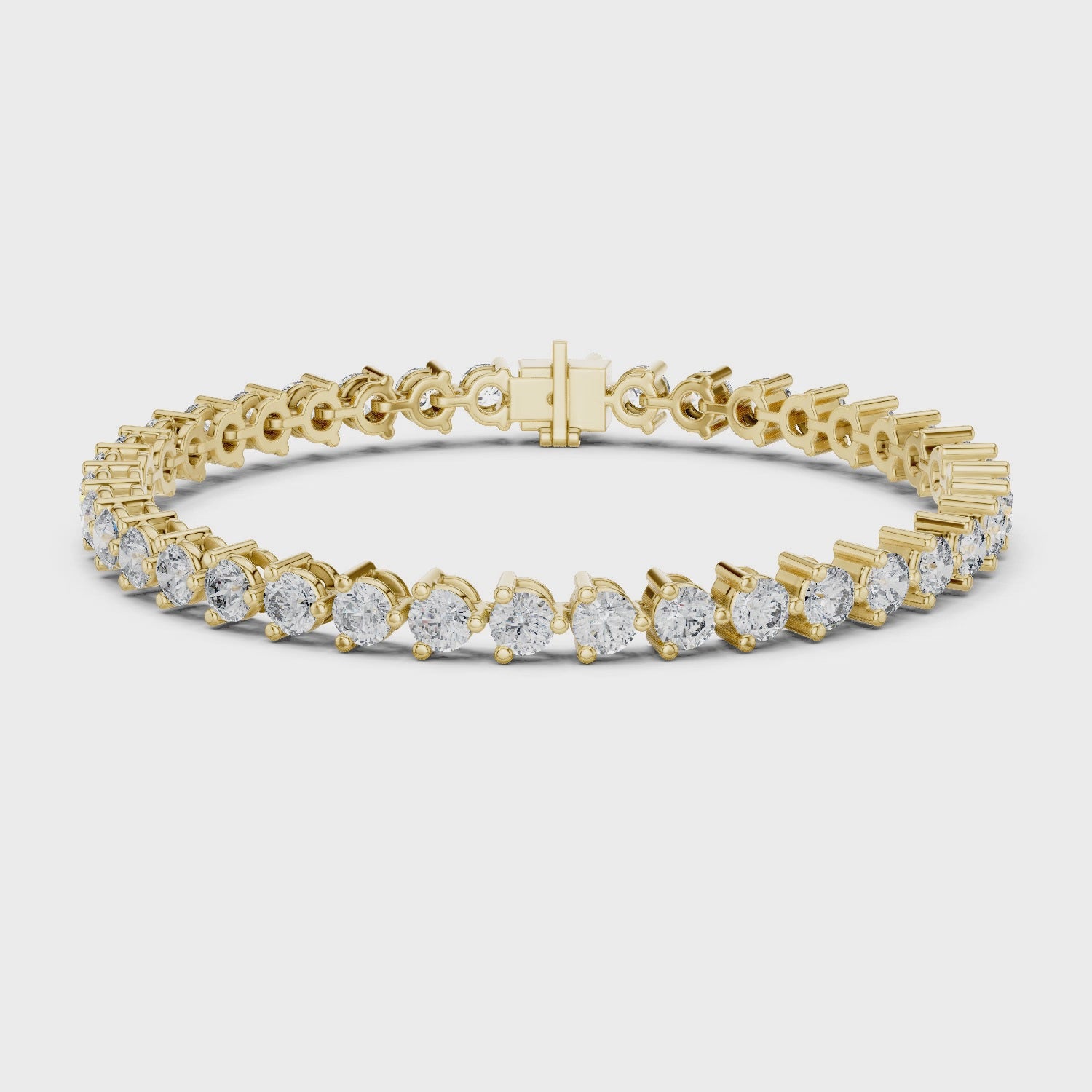 7.98 CT EF VS/SI Lab Grown Certified Round Cut Diamond Tennis Wedding Bracelet For Women's 14K Yellow Gold