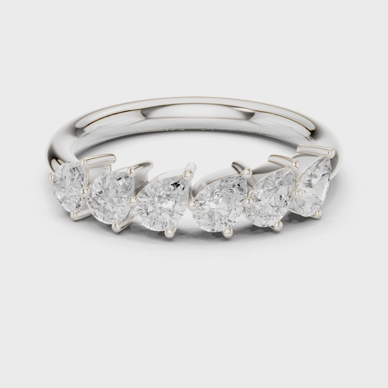 Lab Diamond Wedding Band, Pear Brilliant EF/VS Matching Band with Engagement Ring, Stacking Band Gift 14K Gold