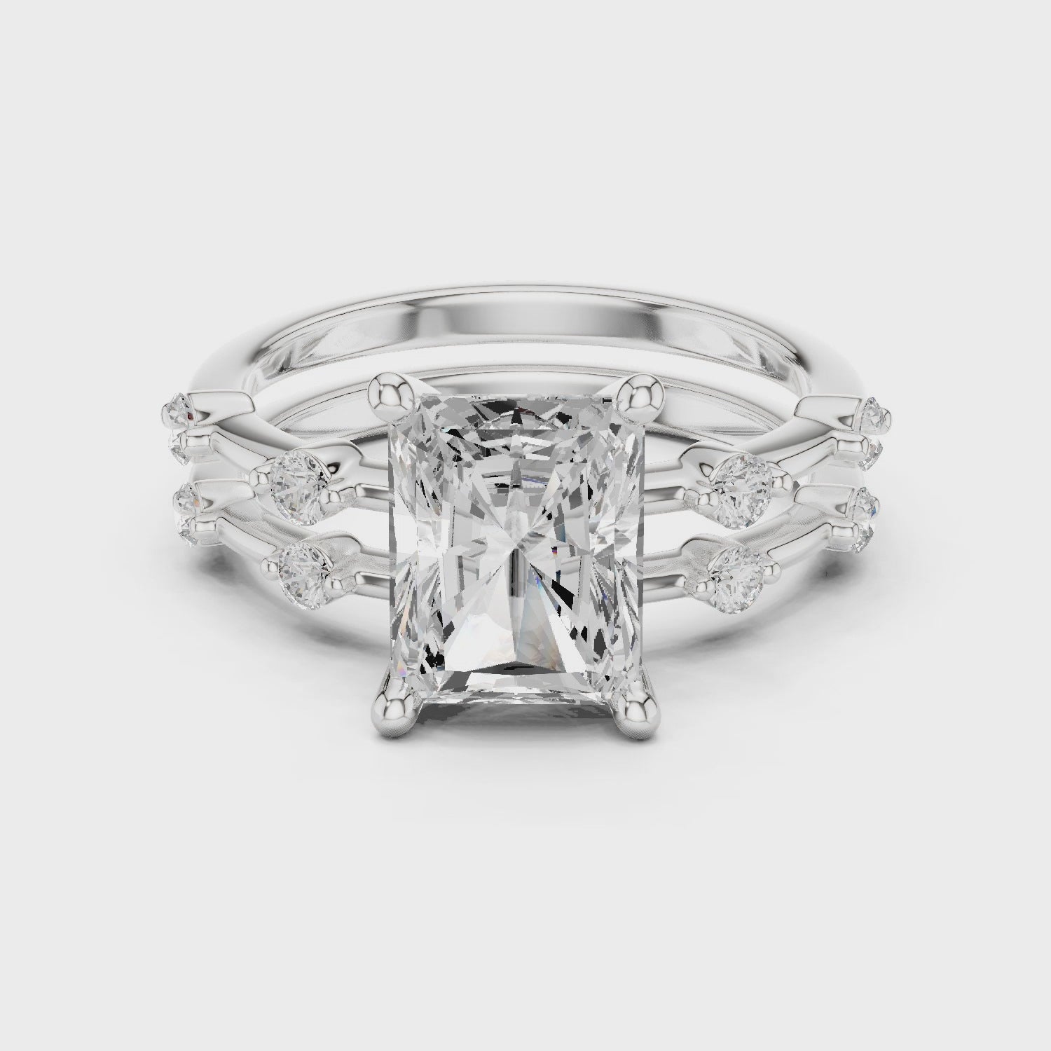 2.86 CT Bridal Set Ring – EF VS/SI Lab-Created Diamond in 14K Rose Gold | Women's Engagement or Wedding