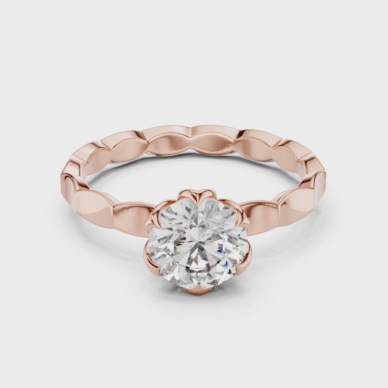 1.00 Carat Certified Lab-Grown Diamond Engagement Ring For Women's – Solitaire Ring – Prong Set 14K Gold Wedding Ring