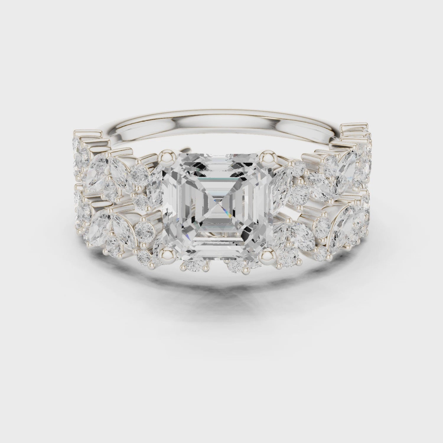 EF VS/SI Lab-Created Certified Diamond Bridal Set Ring – in 14K Yellow Gold | Women's Engagement or Wedding