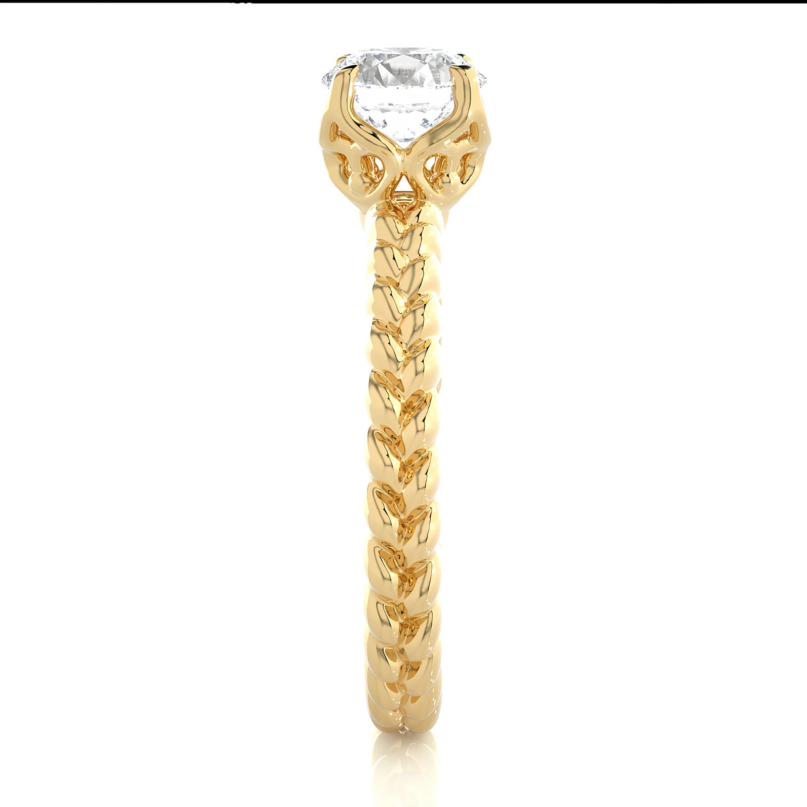 1 CT Certified EF VS/SI Lab Grown Diamond Women's Wedding Ring 925 Sterling Silver With Vermeil Gold