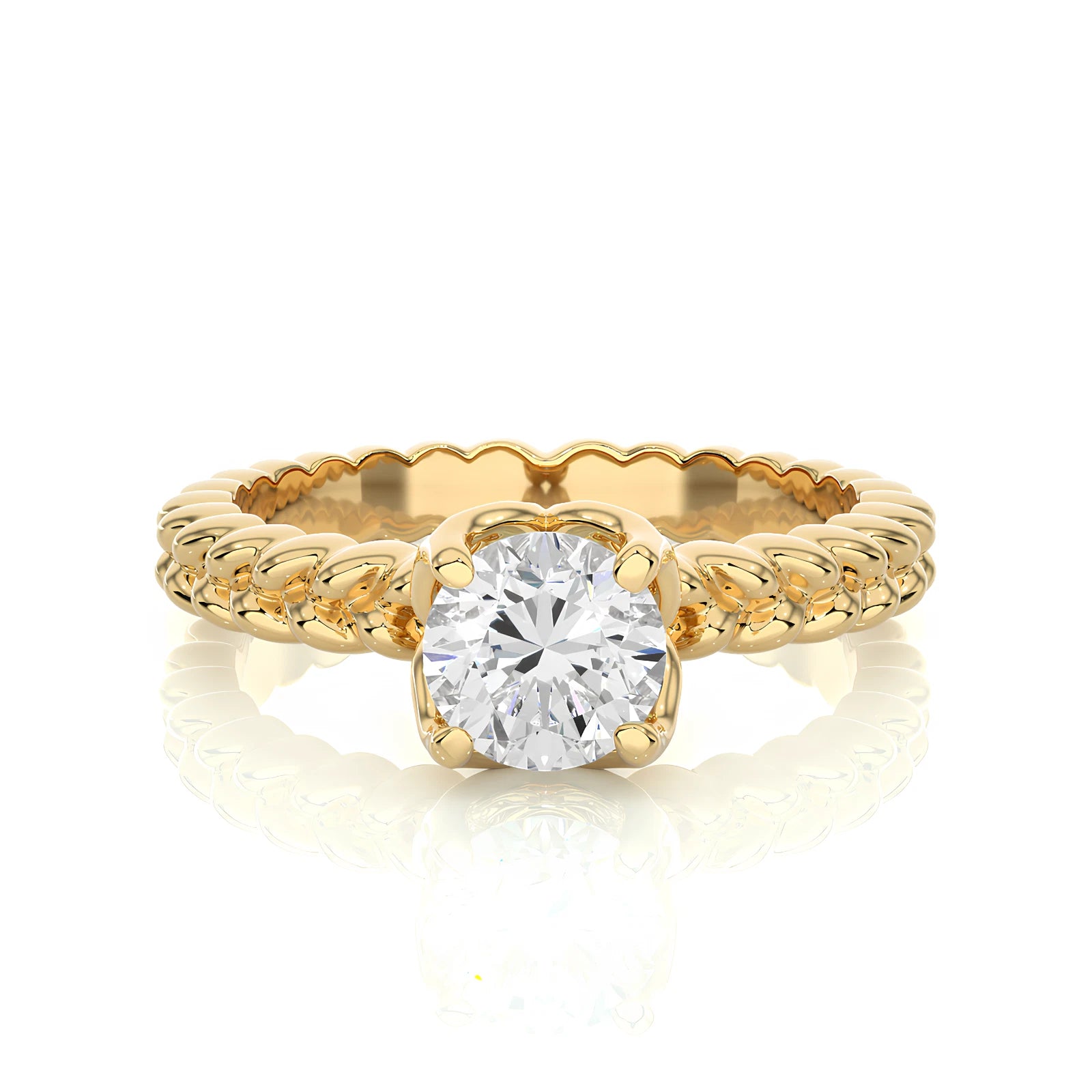 1 CT Certified EF VS/SI Lab Grown Diamond Women's Wedding Ring 925 Sterling Silver With Vermeil Gold