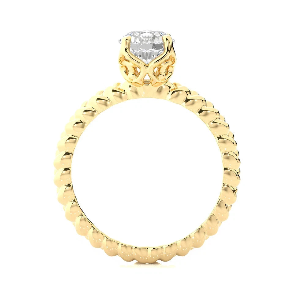 1 CT Certified EF VS/SI Lab Grown Diamond Nordic Gold Wedding Ring (Demi-Fine)