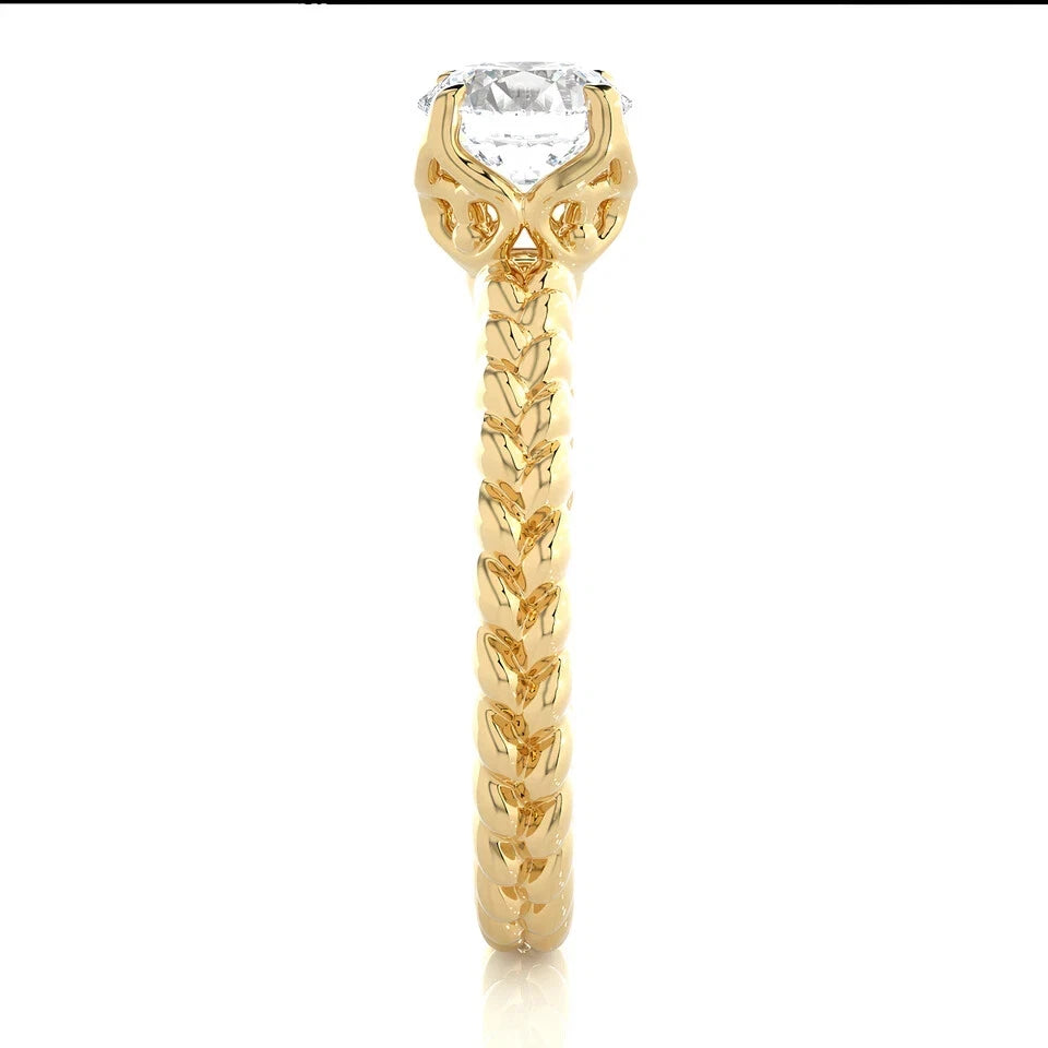 1 CT Certified EF VS/SI Lab Grown Diamond Women's Wedding Ring 925 Sterling Silver With Vermeil Gold