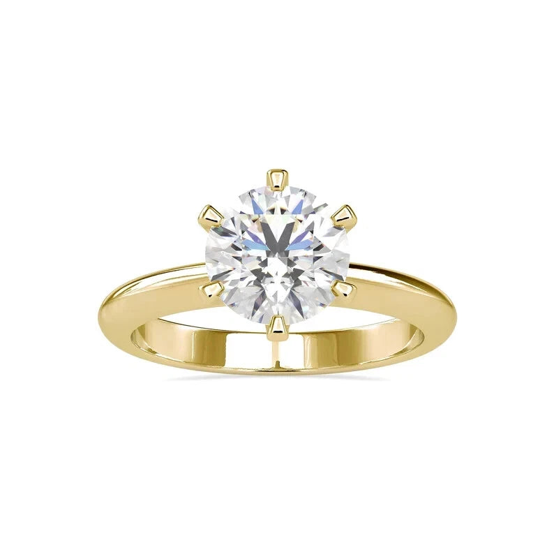 1.02 CT Certified VS/SI Lab Grown Diamond Engagement Ring 925 Sterling Silver With Vermeil Gold
